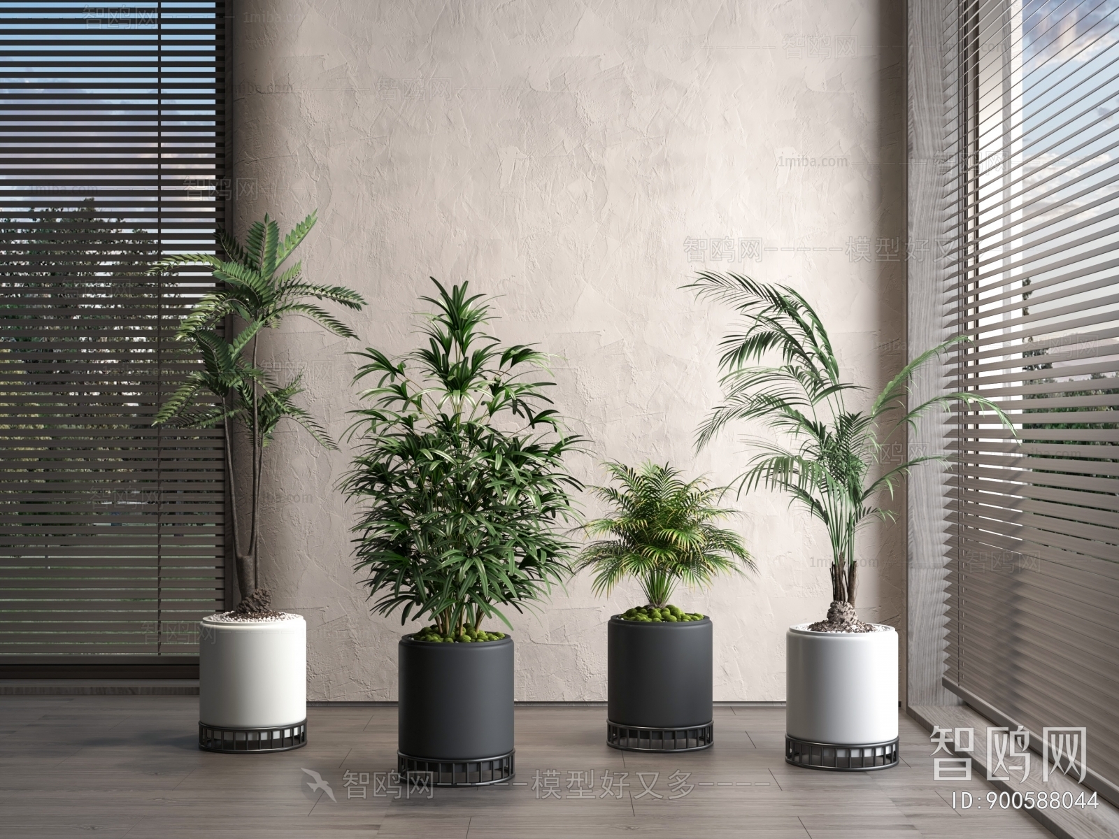 Modern Potted Green Plant