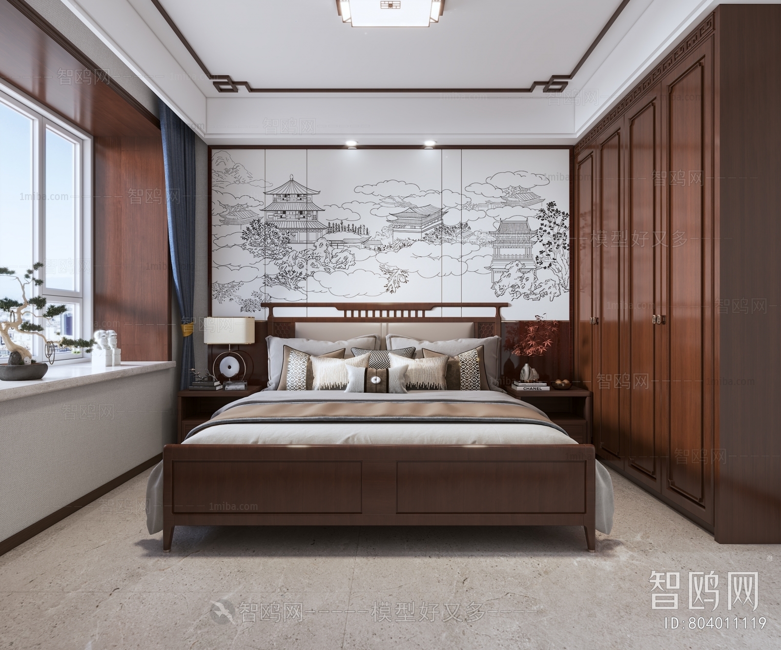 New Chinese Style Bedroom