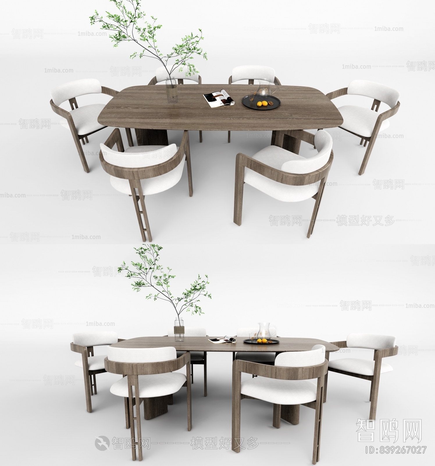 Wabi-sabi Style Dining Table And Chairs