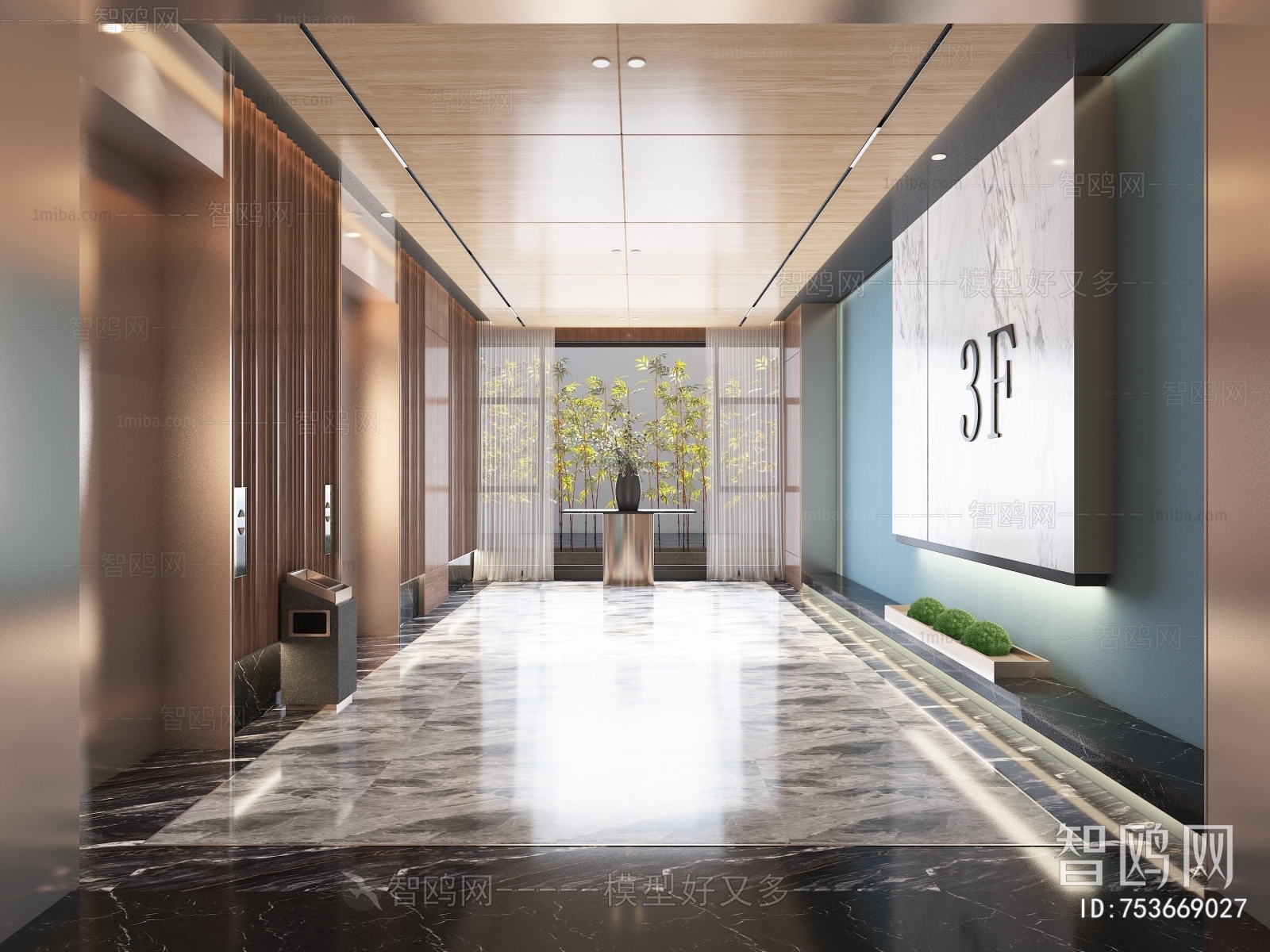 Modern Office Elevator Hall