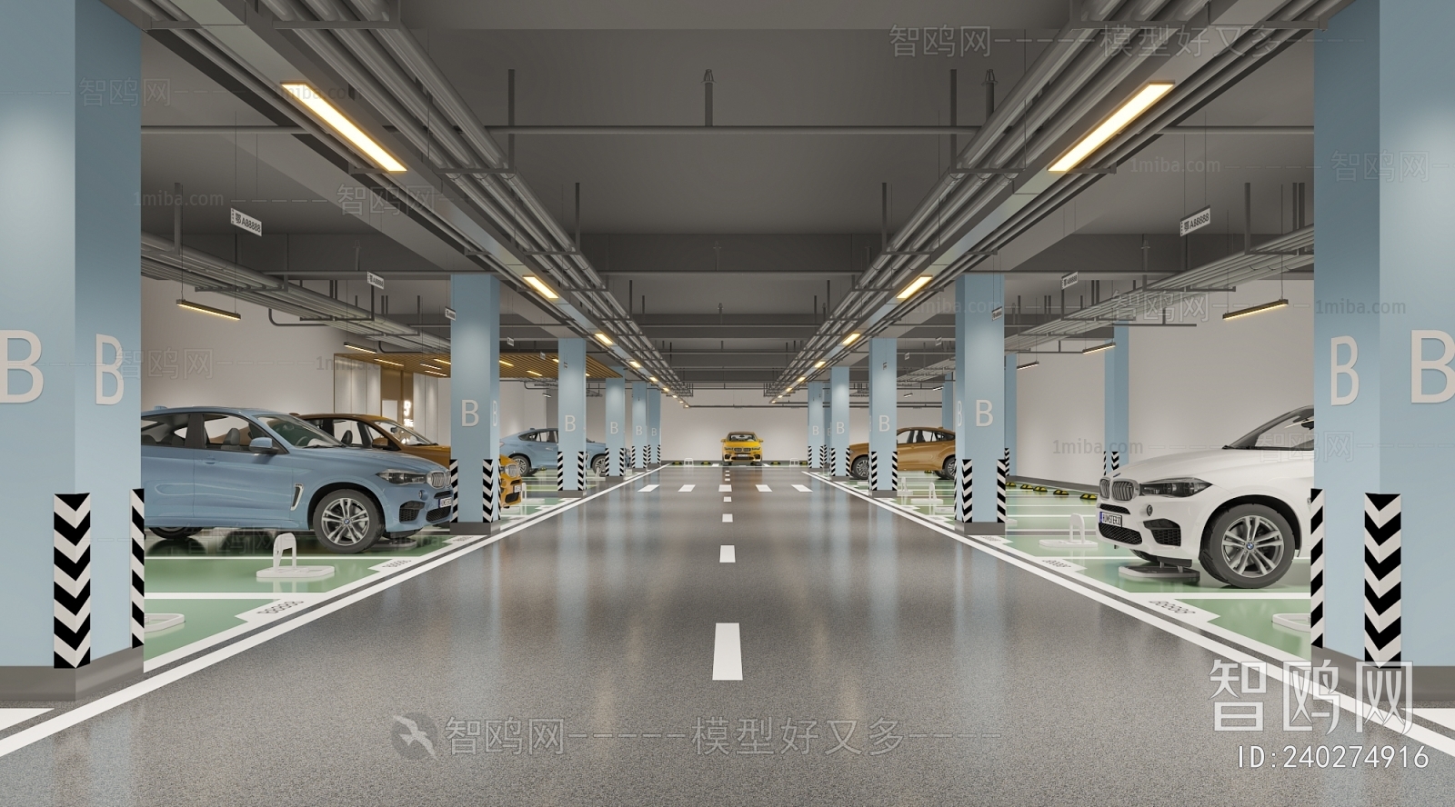 Modern Underground Parking Lot