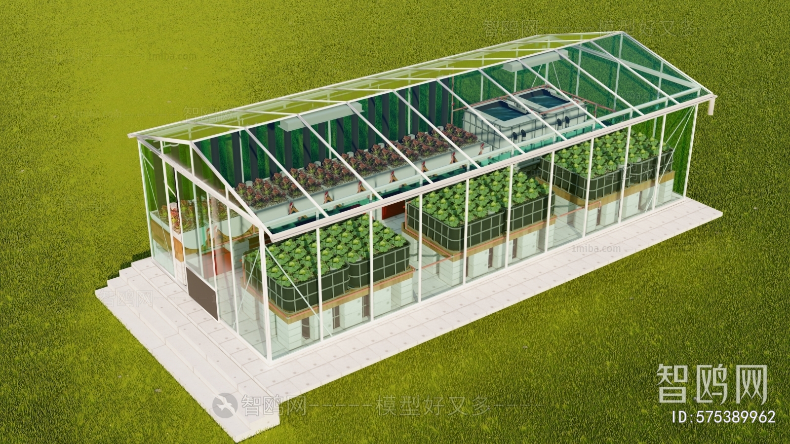现代玻璃房大棚蔬菜