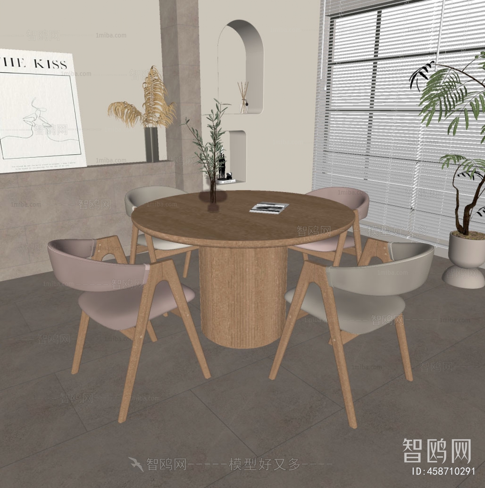 Wabi-sabi Style Dining Table And Chairs