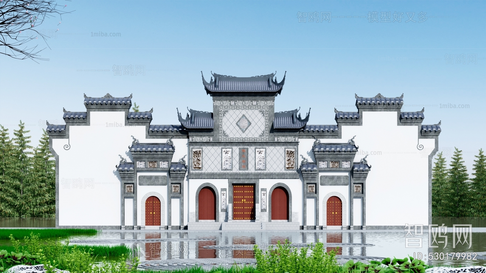 中式入口大门 建筑文明遗迹