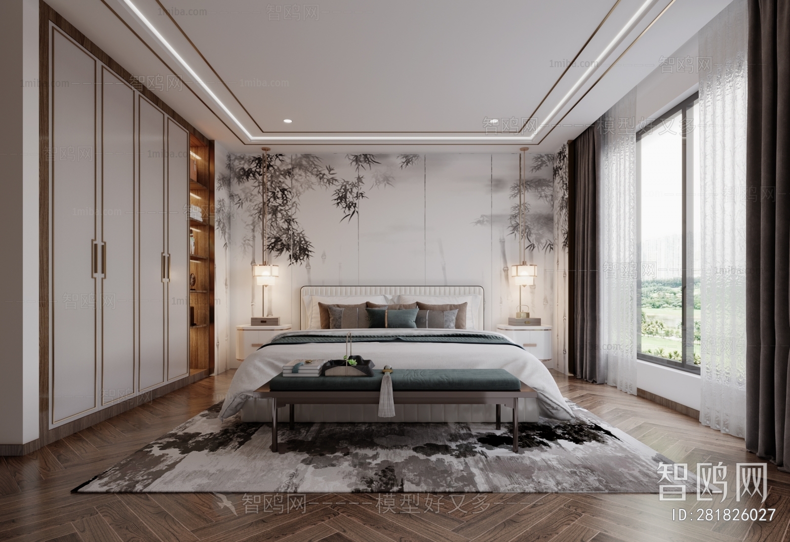 New Chinese Style Bedroom