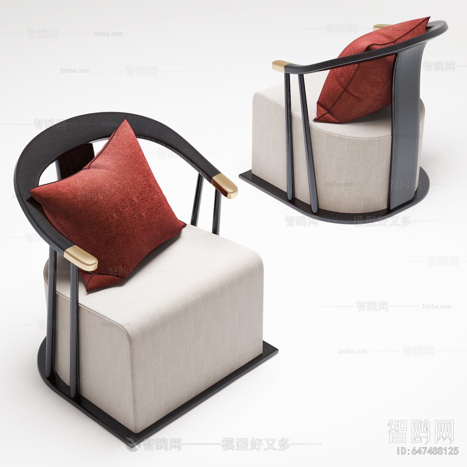 New Chinese Style Single Sofa