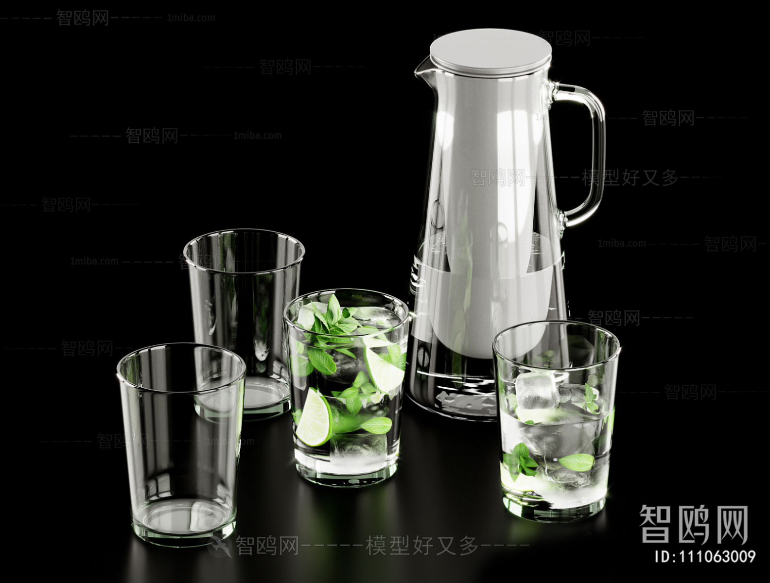 现代玻璃水壶 水杯