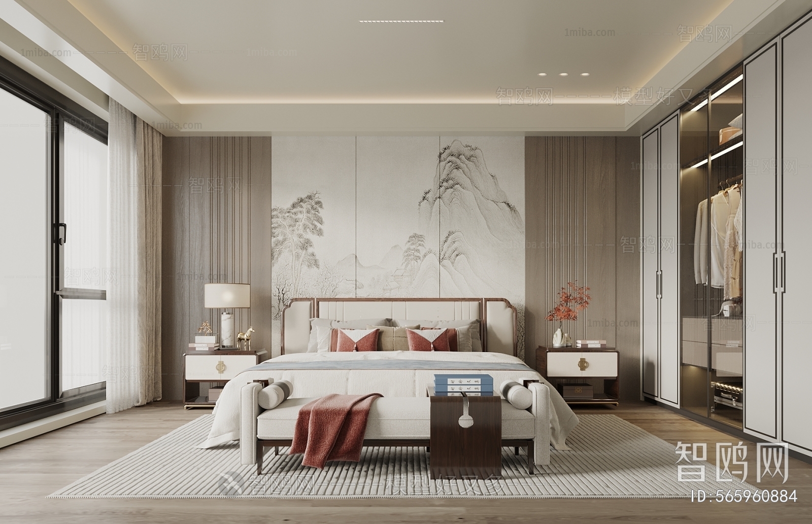 New Chinese Style Bedroom