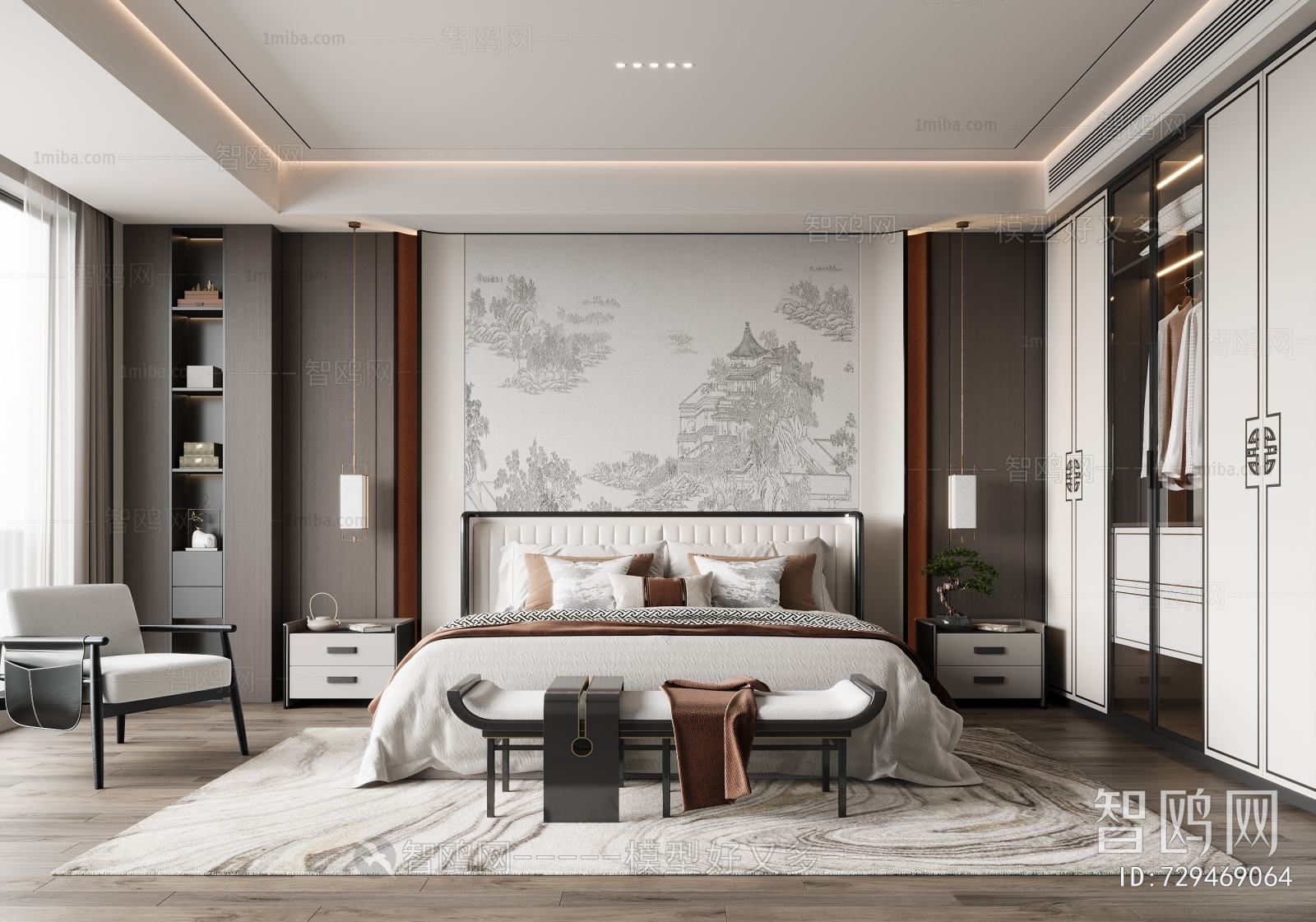 New Chinese Style Bedroom