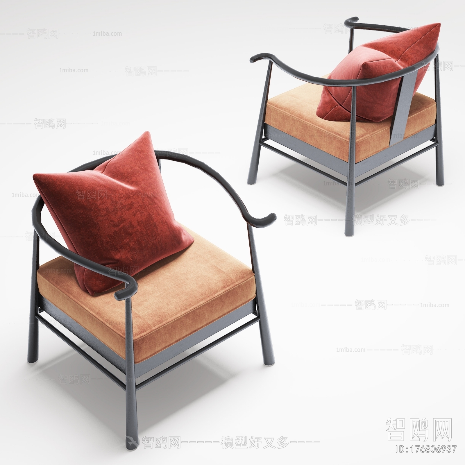 New Chinese Style Single Sofa