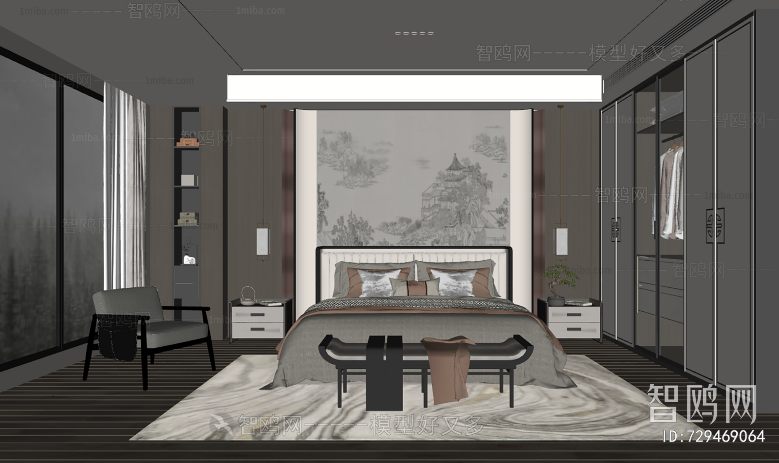 New Chinese Style Bedroom