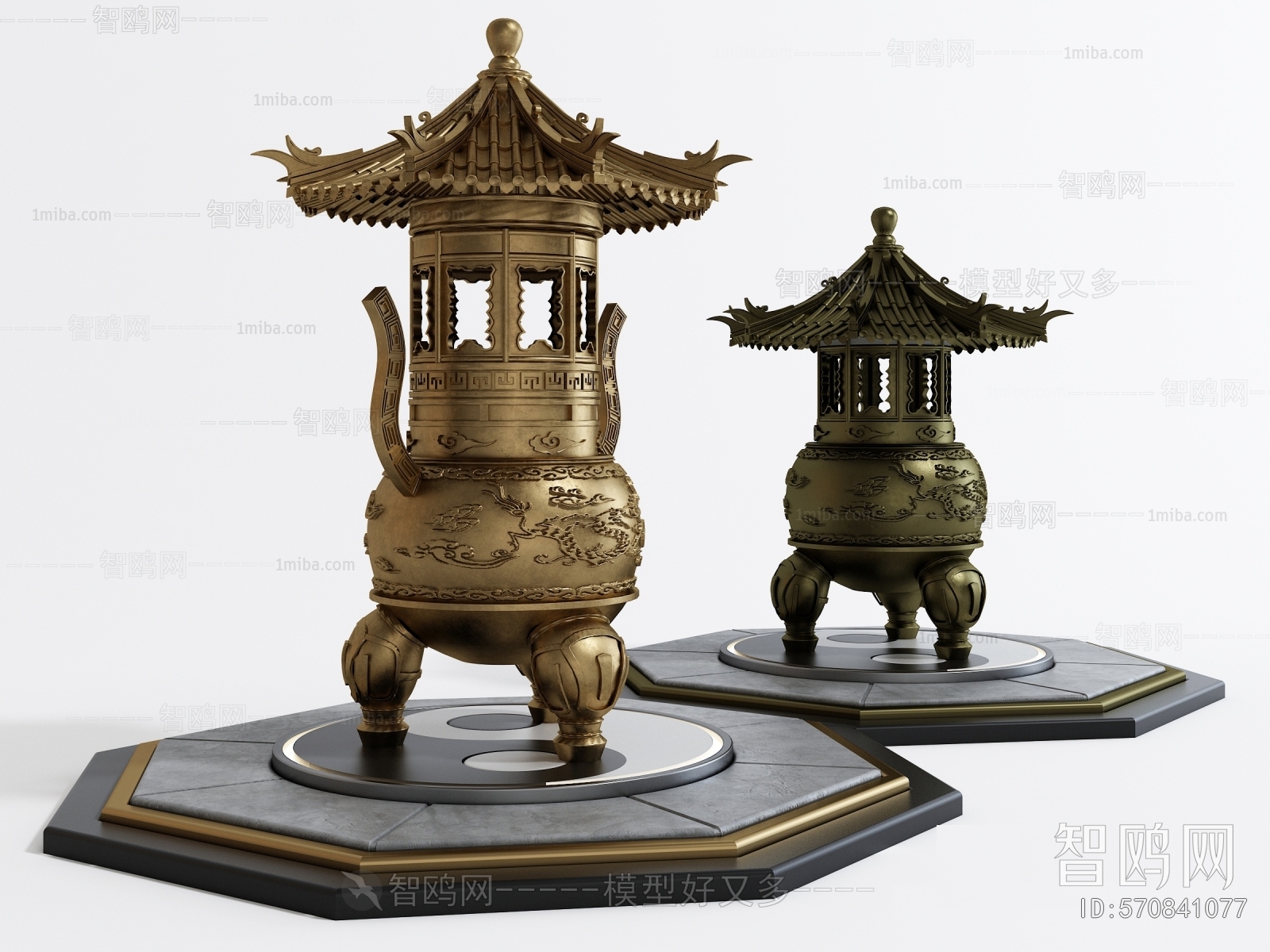 中式香炉古董 瓶罐器皿