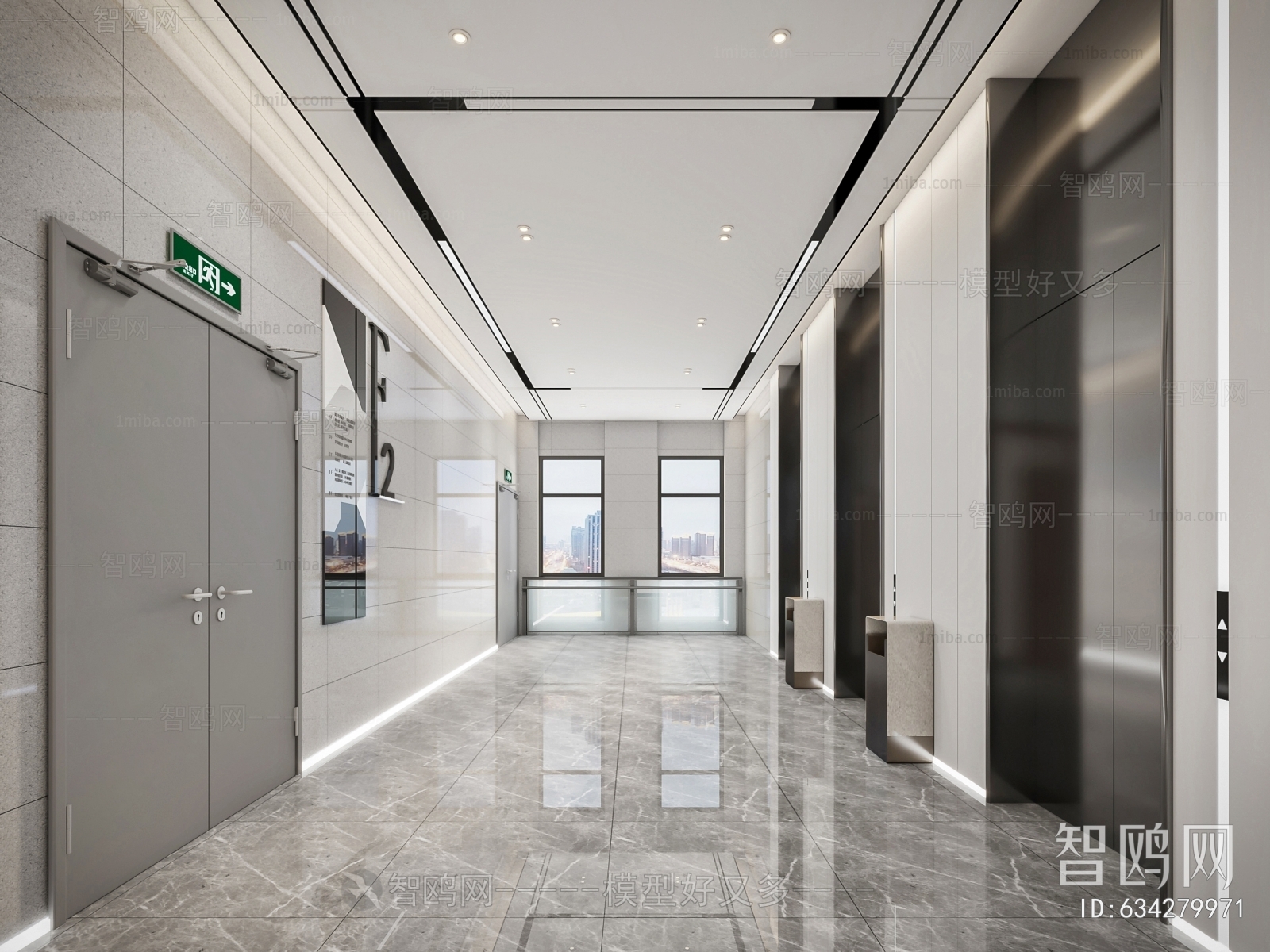 Modern Office Elevator Hall