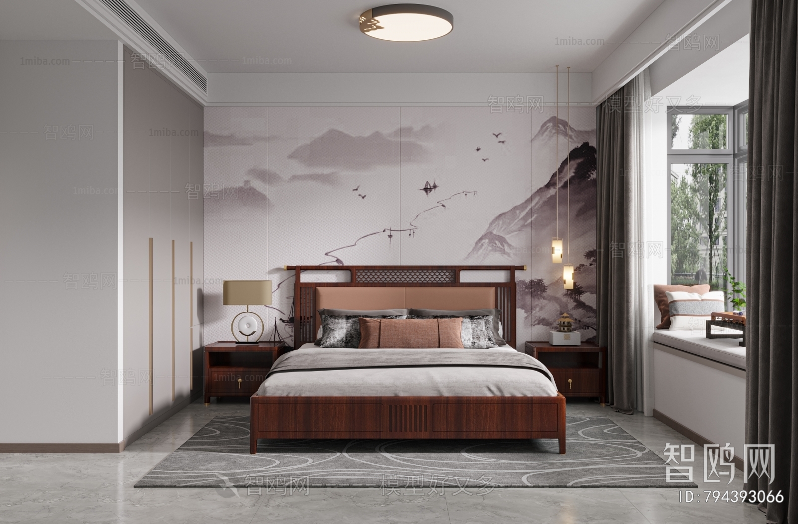 New Chinese Style Bedroom