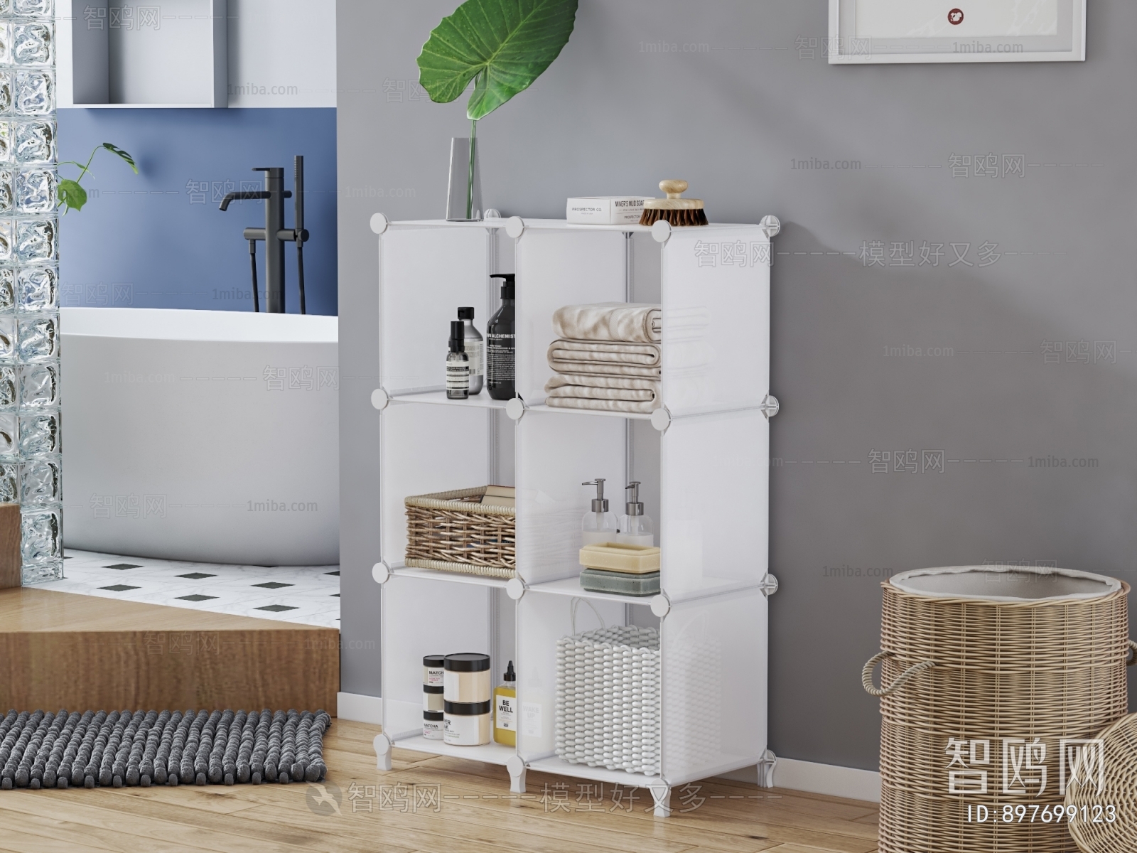 Nordic Style Bathroom Cabinet Rack