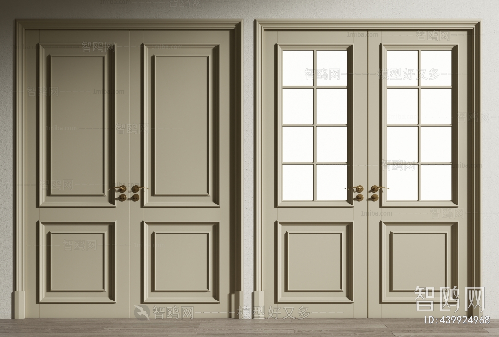 Simple European Style Double Door