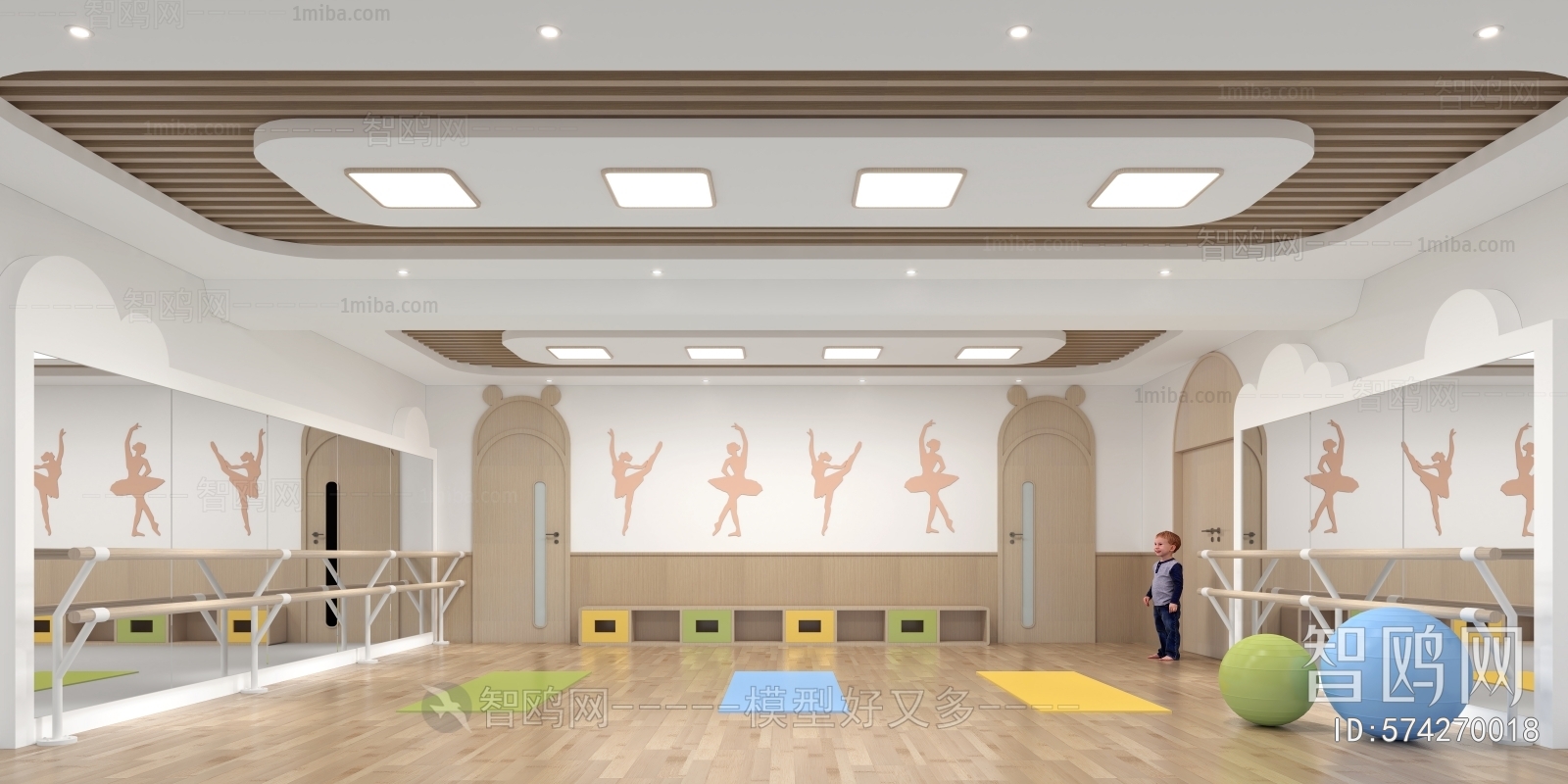 现代幼儿园舞蹈室瑜珈室