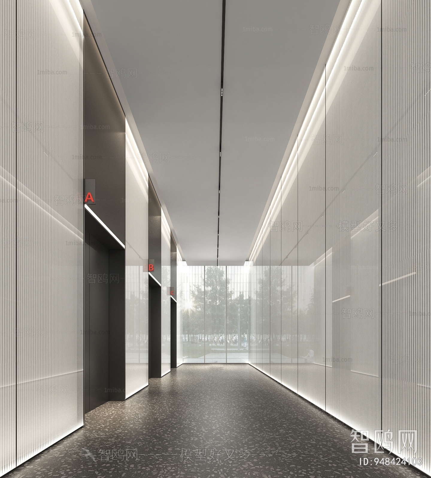 Modern Office Elevator Hall