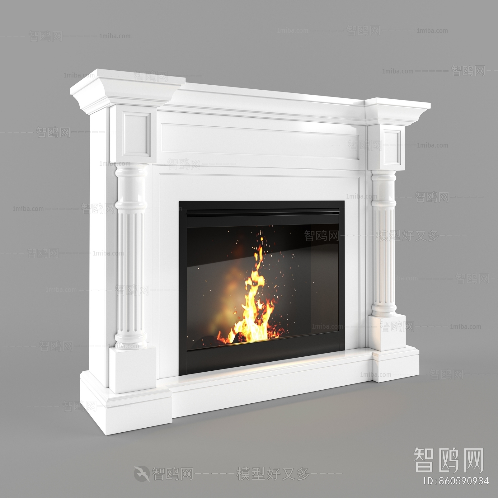 Simple European Style Fireplace