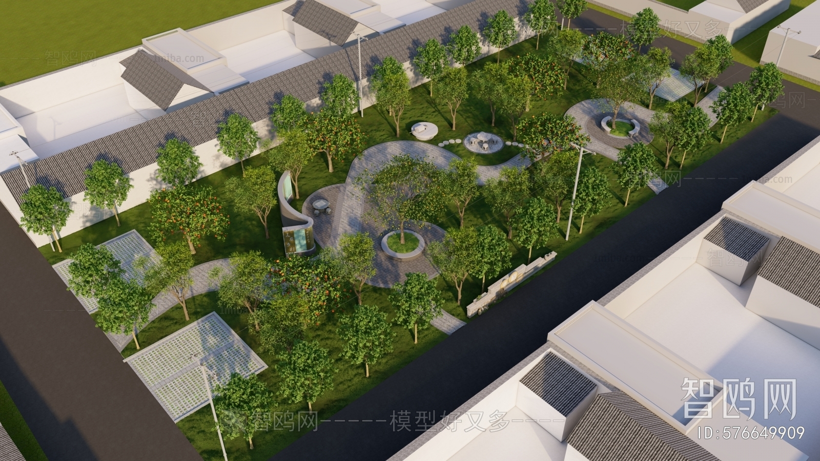 New Chinese Style Park Landscape