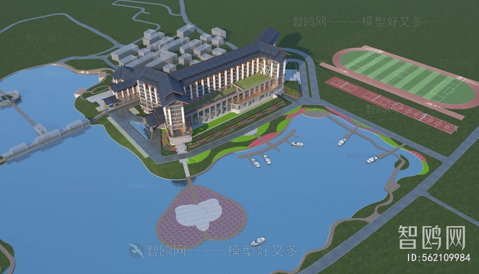 New Chinese Style Architectural Bird's-eye View Planning