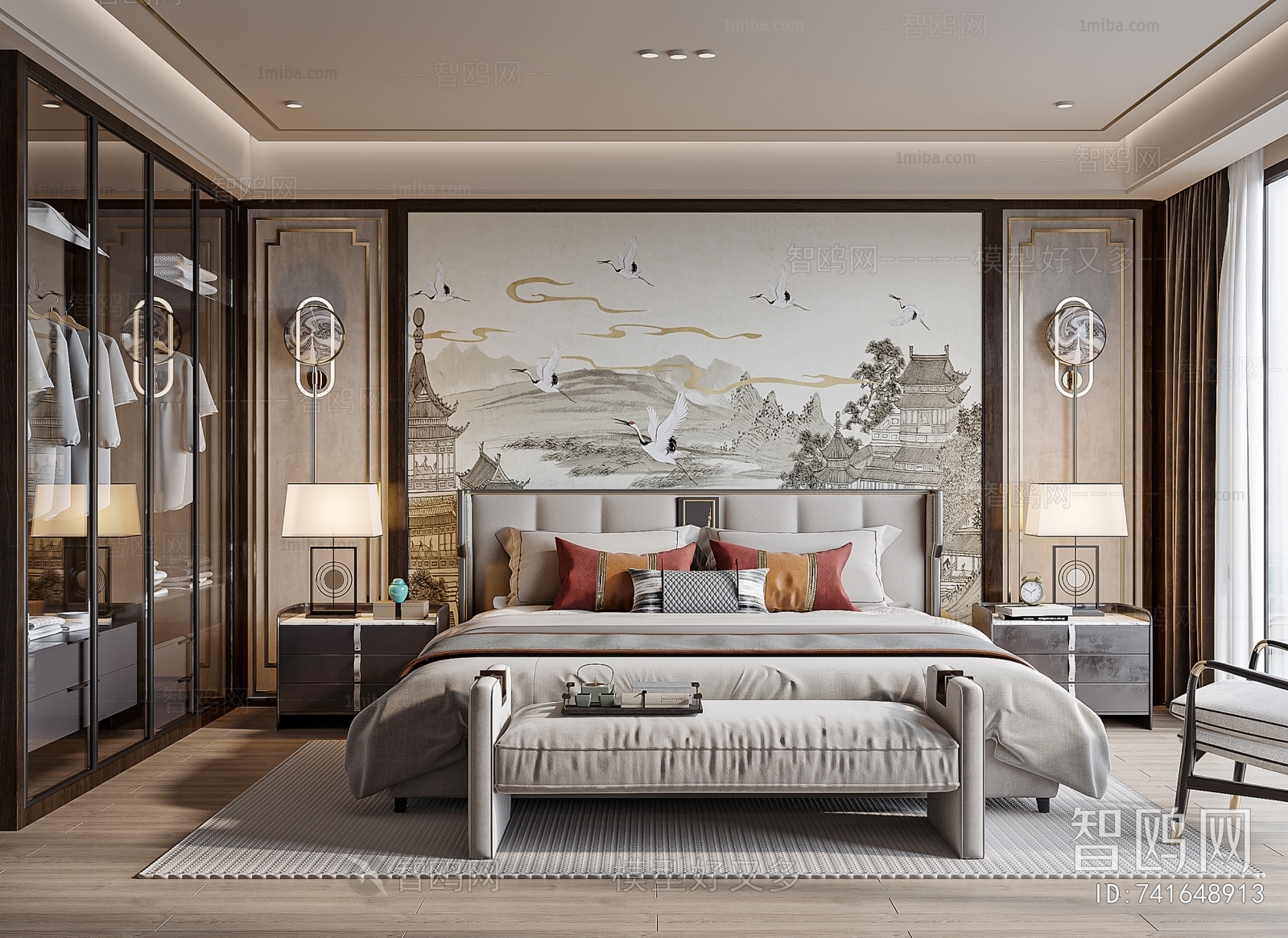 New Chinese Style Bedroom