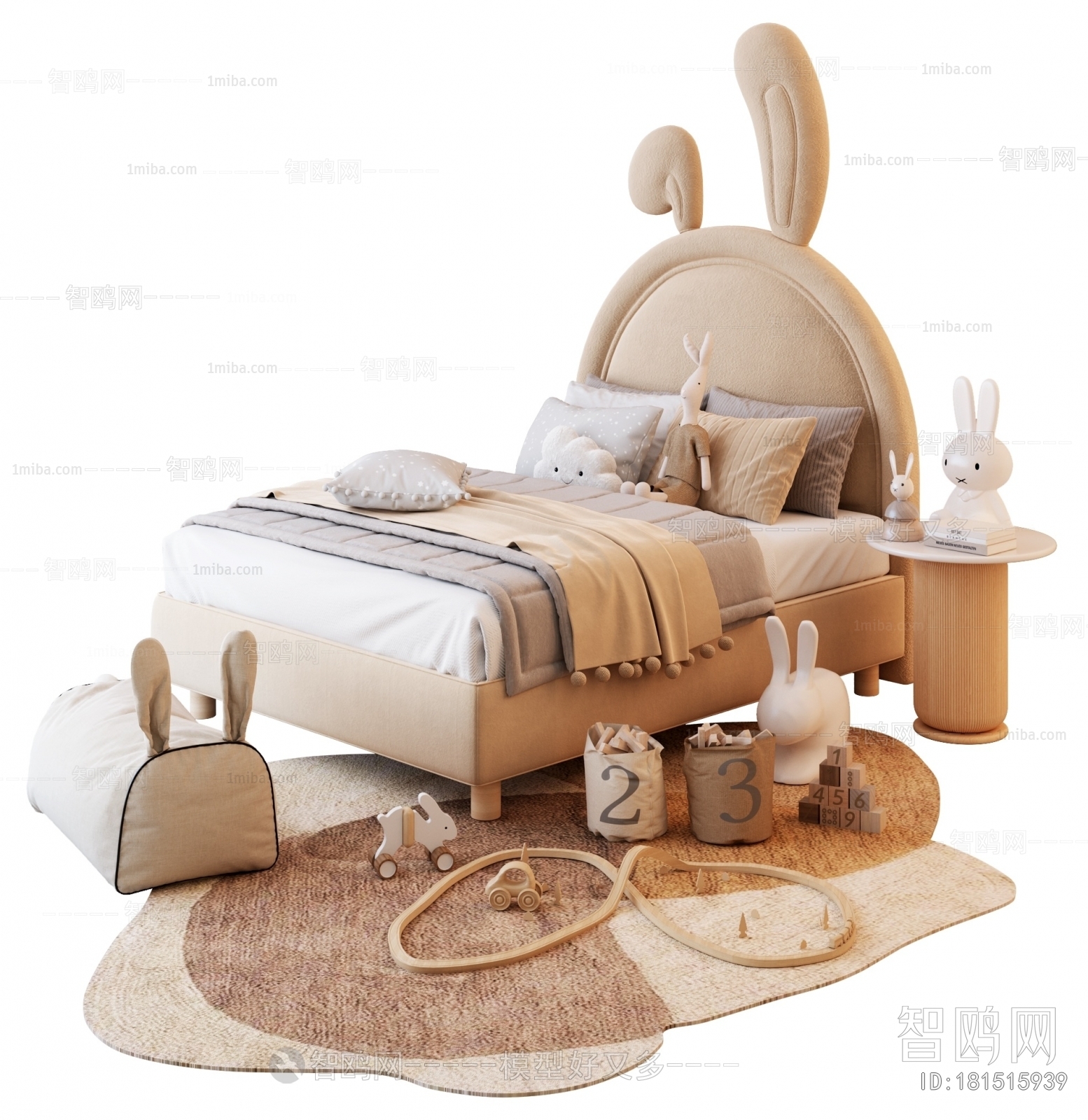 现代兔子儿童床