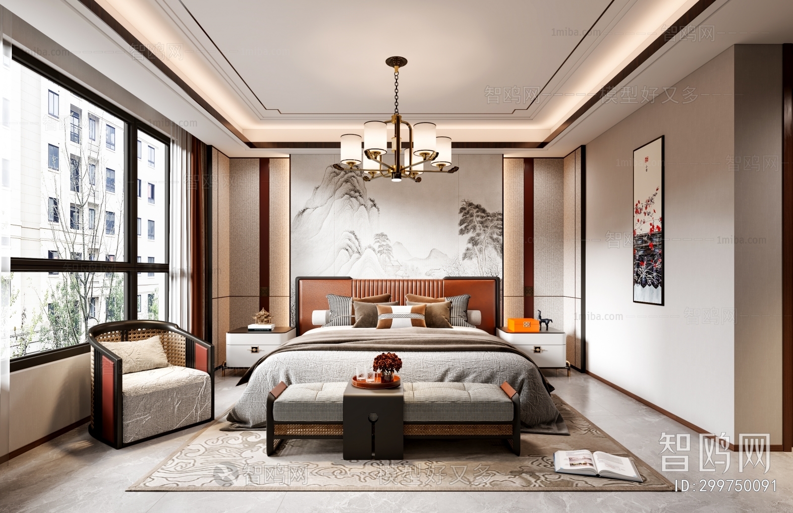 New Chinese Style Bedroom