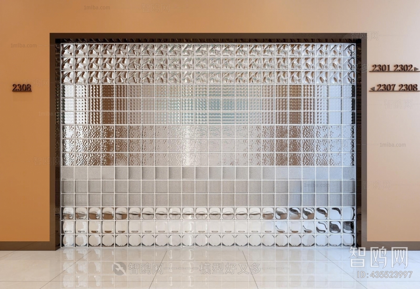 现代艺术玻璃砖隔断