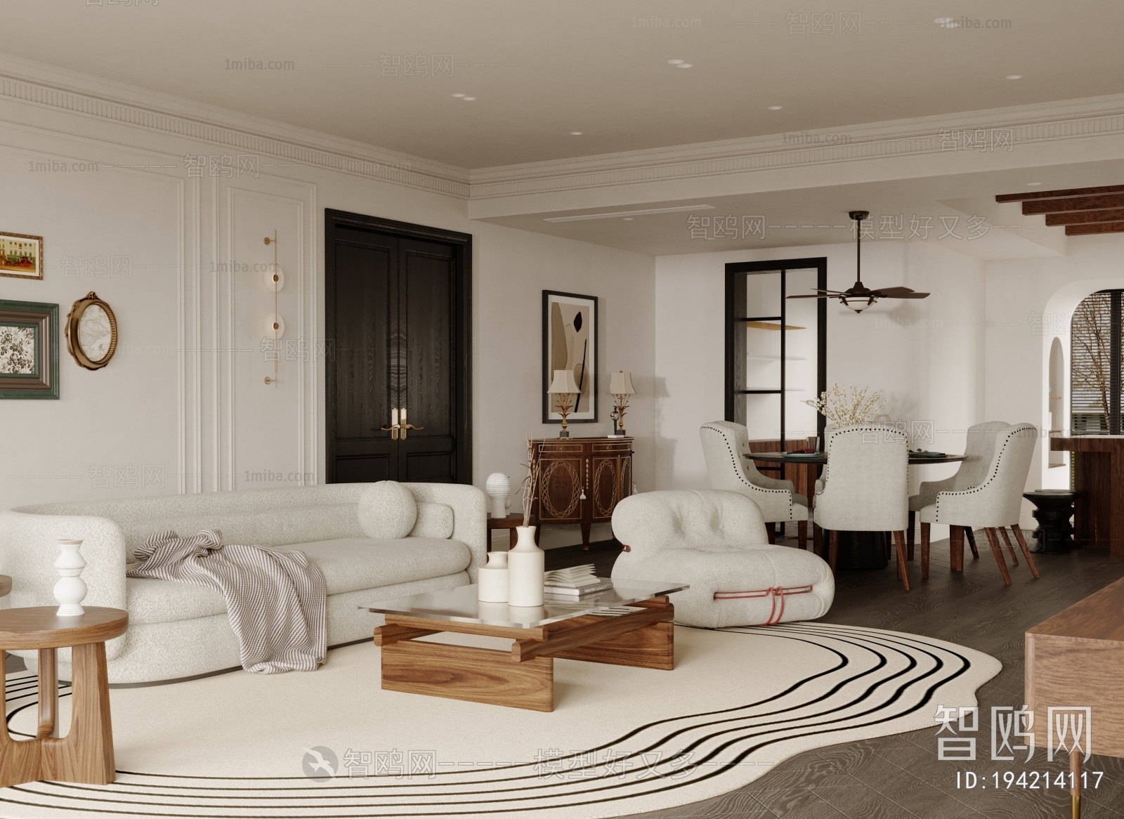 Simple European Style Wabi-sabi Style A Living Room