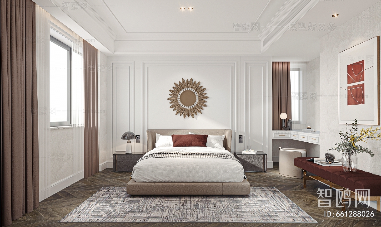 Simple European Style Bedroom