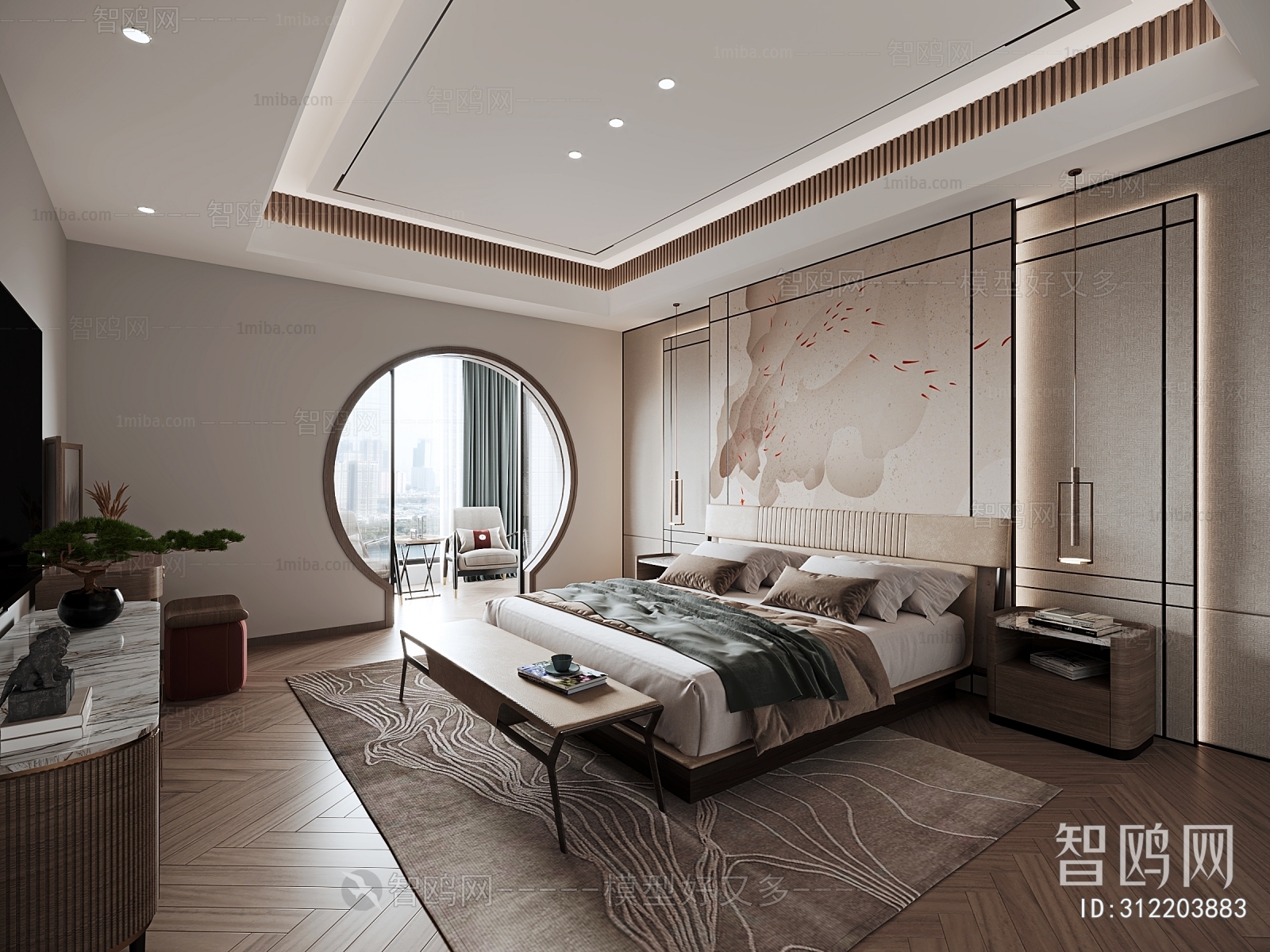 New Chinese Style Bedroom