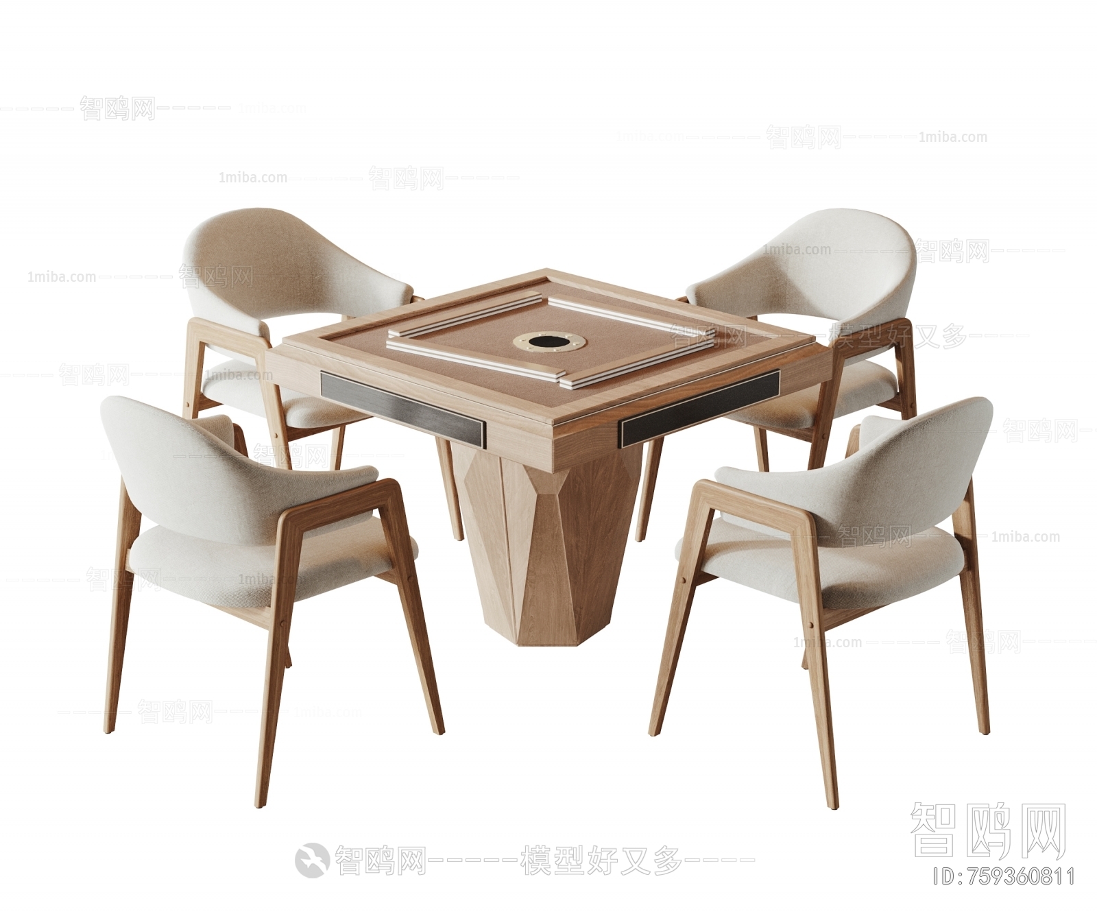 Wabi-sabi Style Mahjong Tables And Chairs