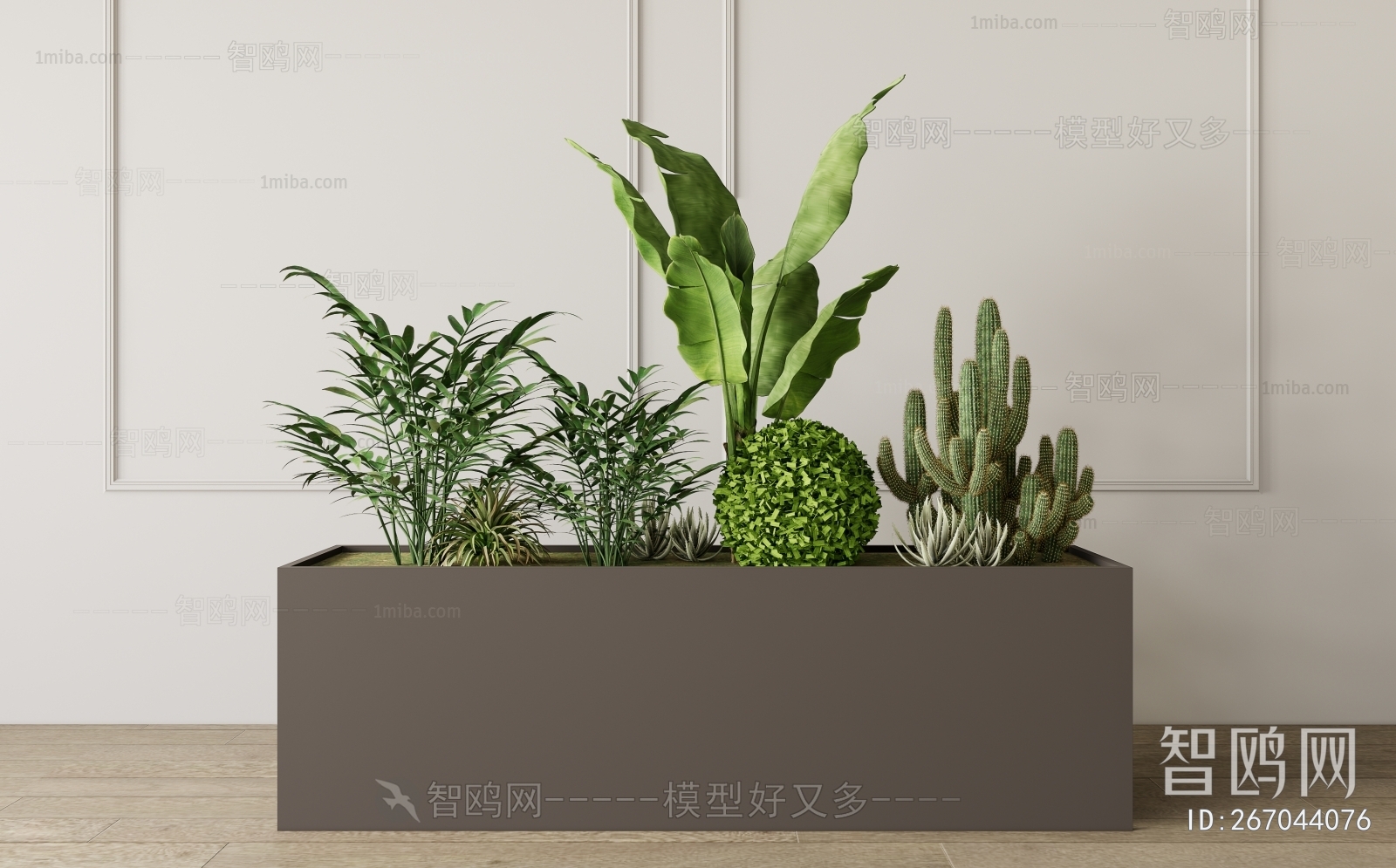 现代绿植堆花箱