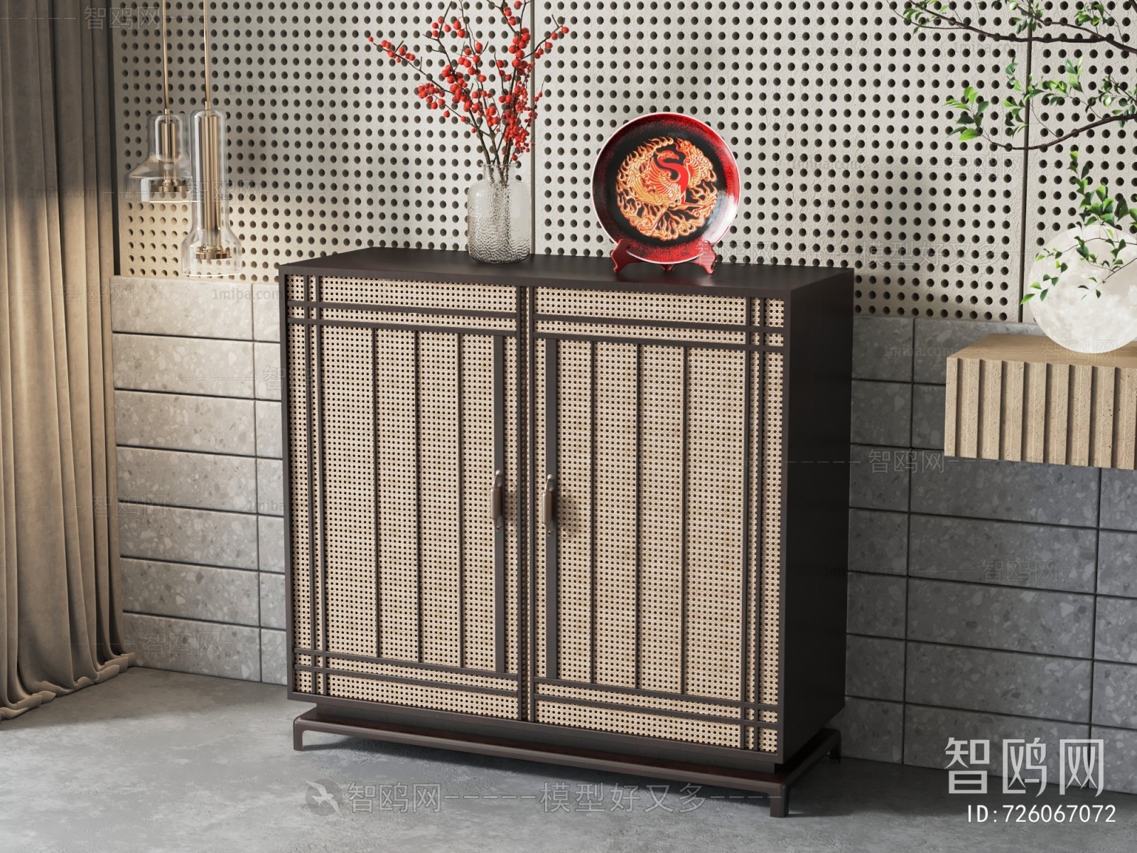 New Chinese Style Entrance Cabinet