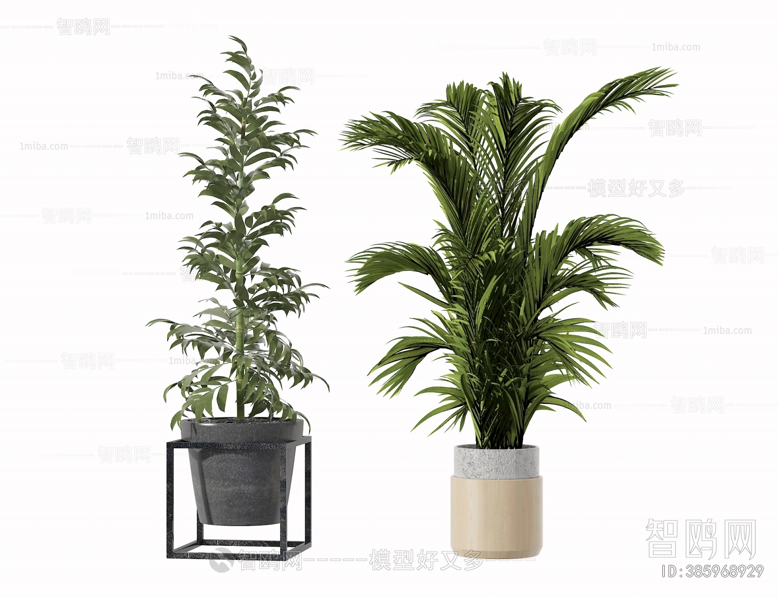 Modern Potted Green Plant