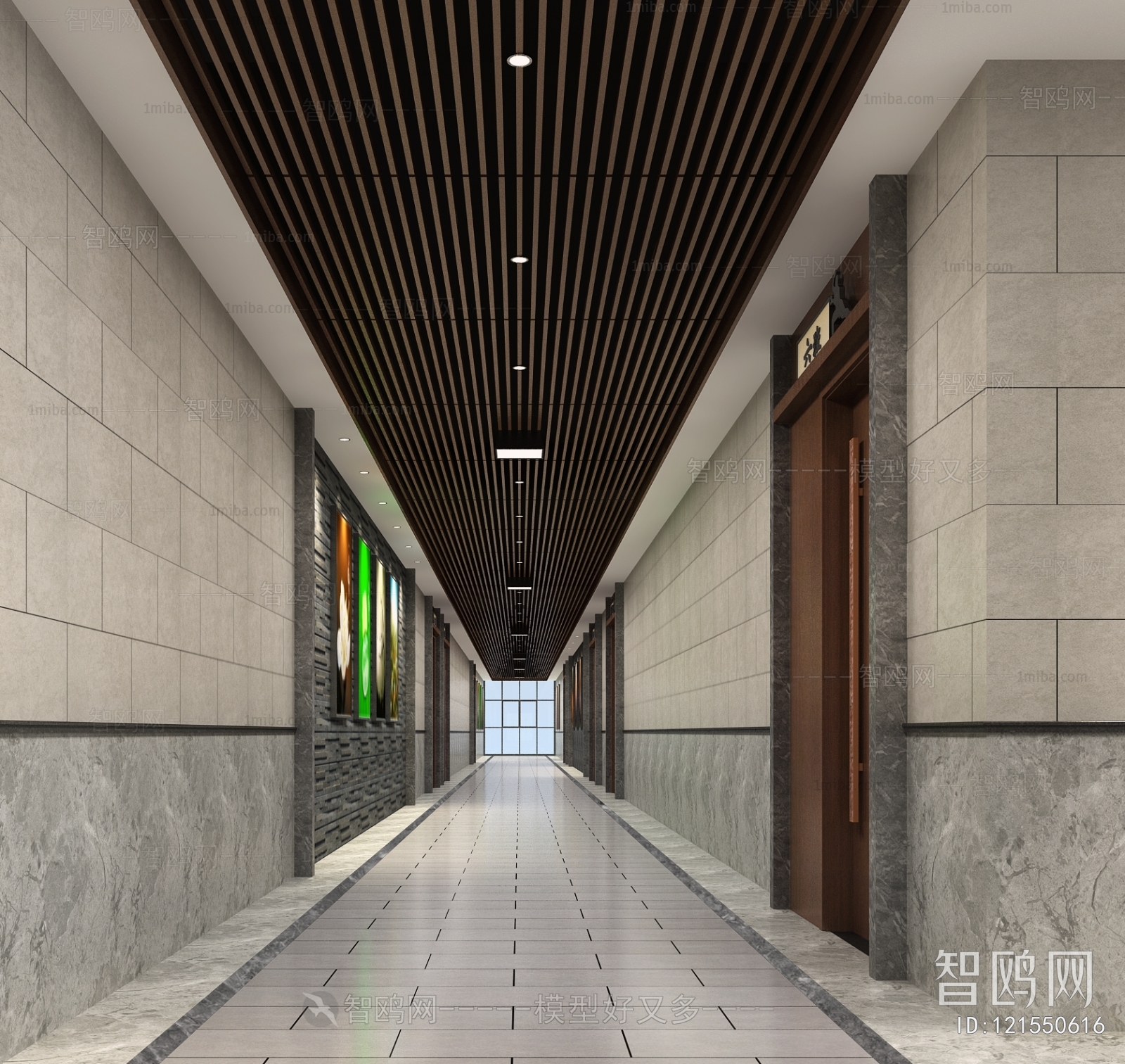 New Chinese Style Corridor Elevator Hall