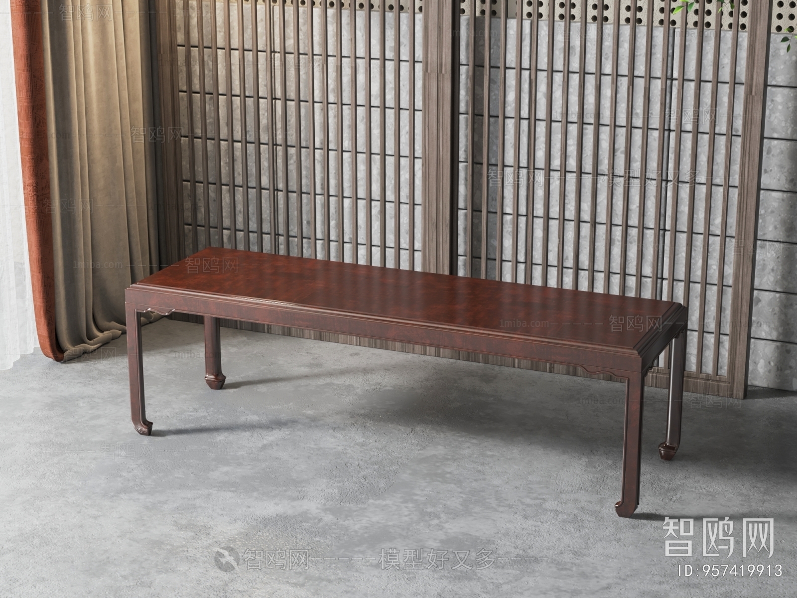 新中式实木长凳