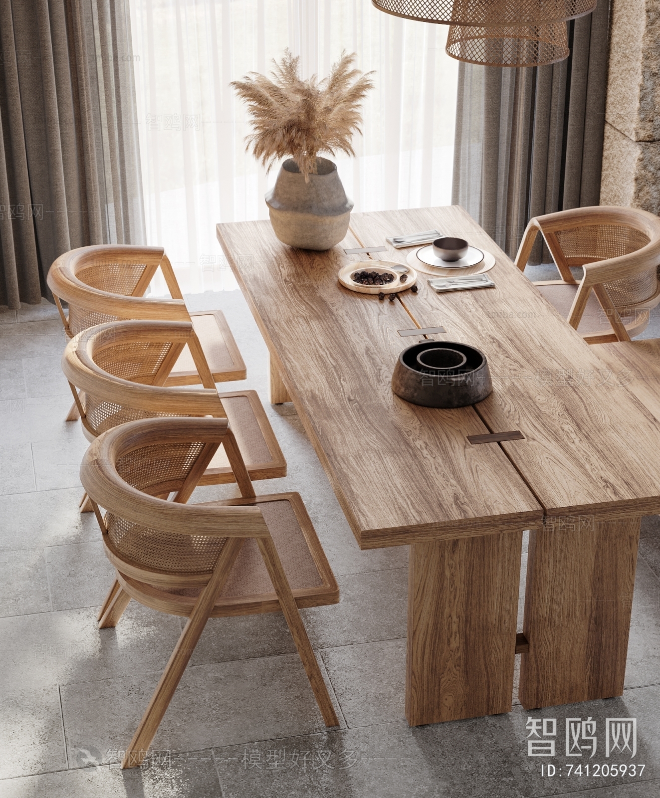 Wabi-sabi Style Dining Room