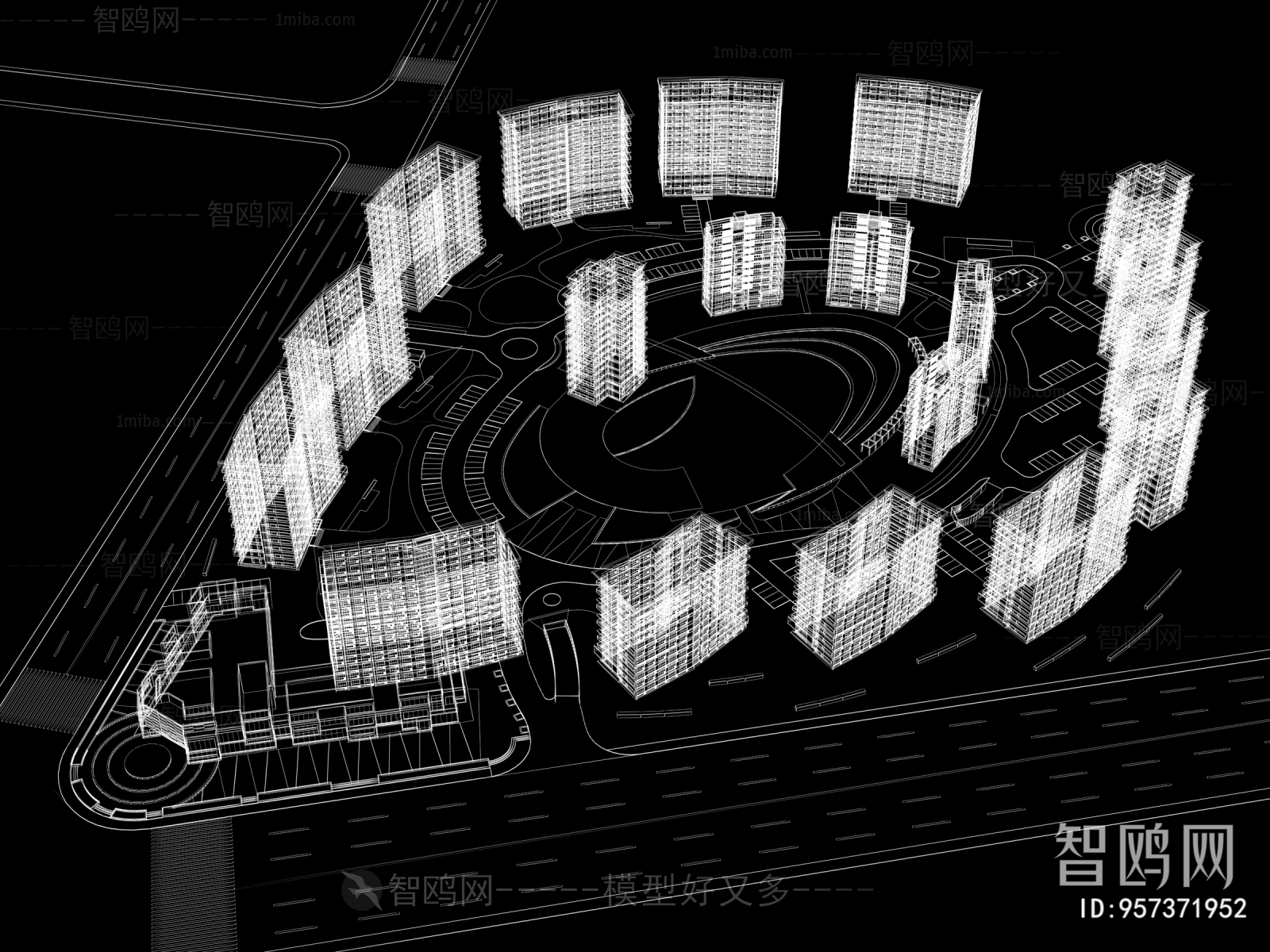 Modern Architectural Bird's-eye View Planning