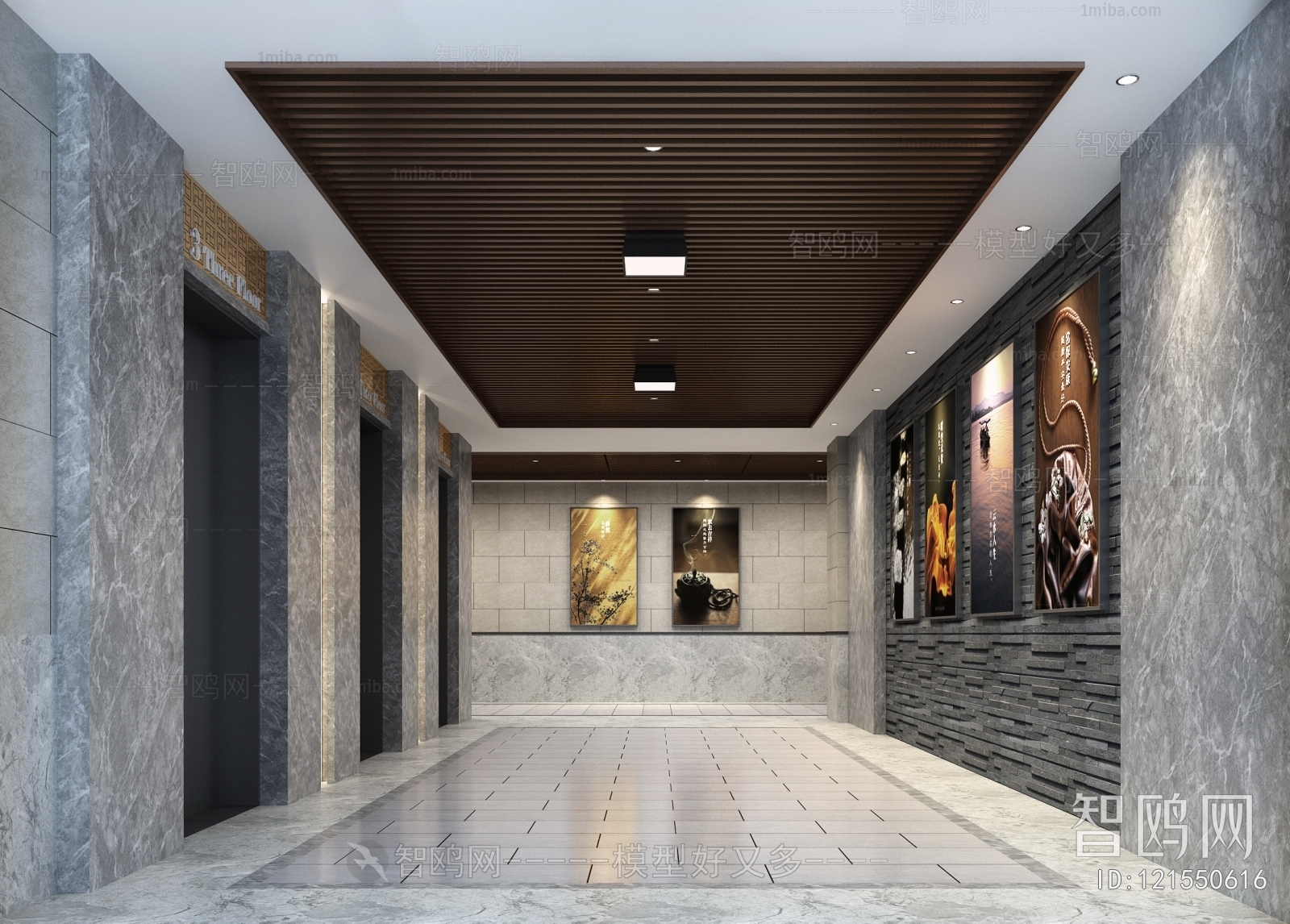 New Chinese Style Corridor Elevator Hall