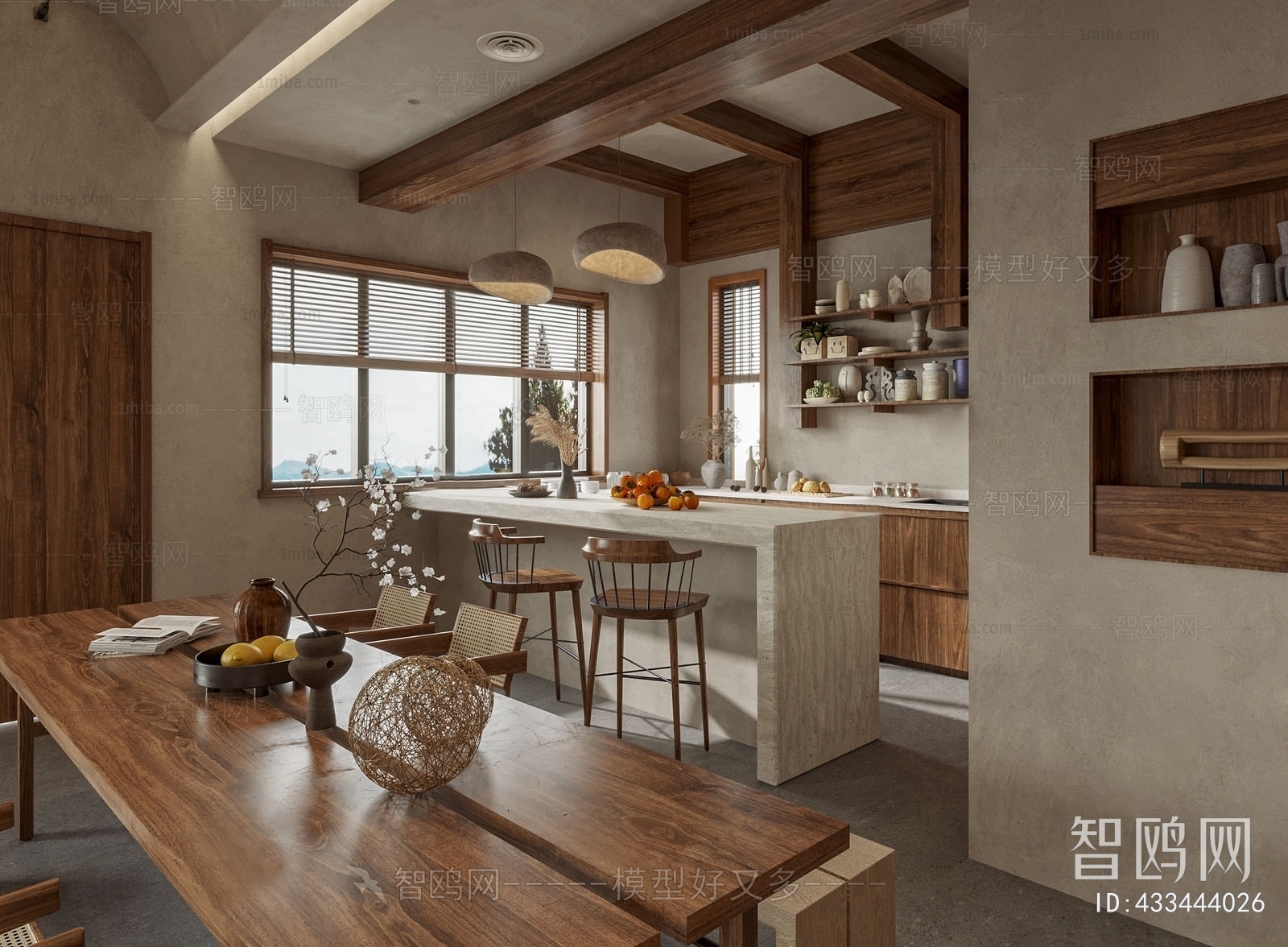 Wabi-sabi Style Dining Room