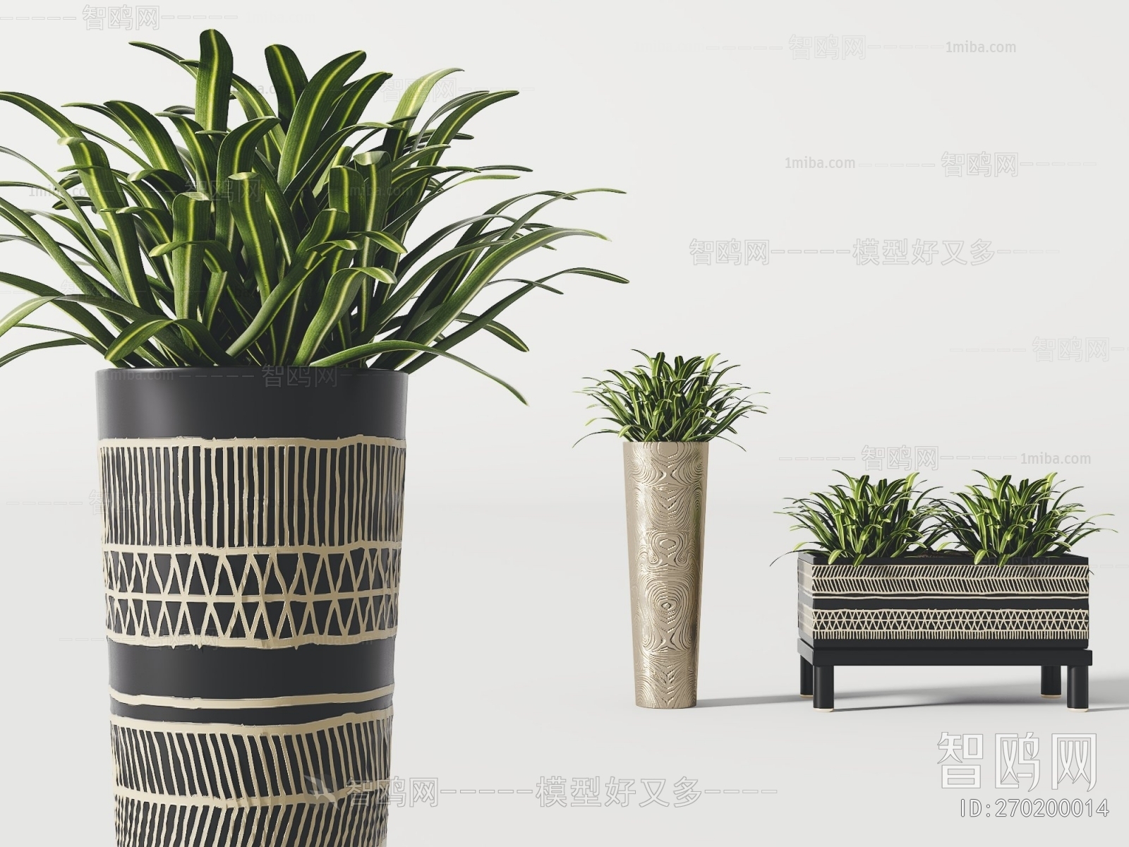 Modern Potted Green Plant