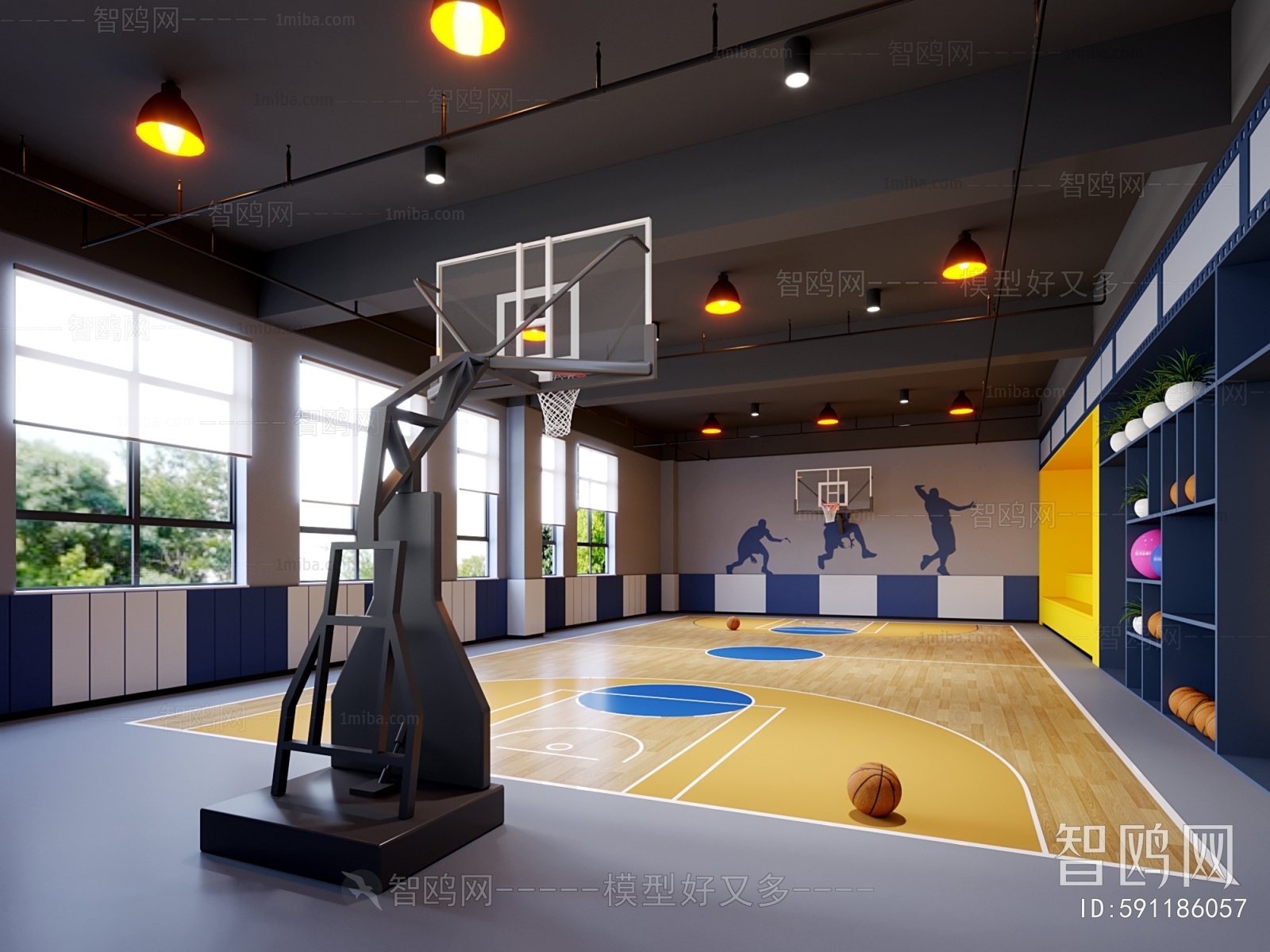 现代室内篮球馆