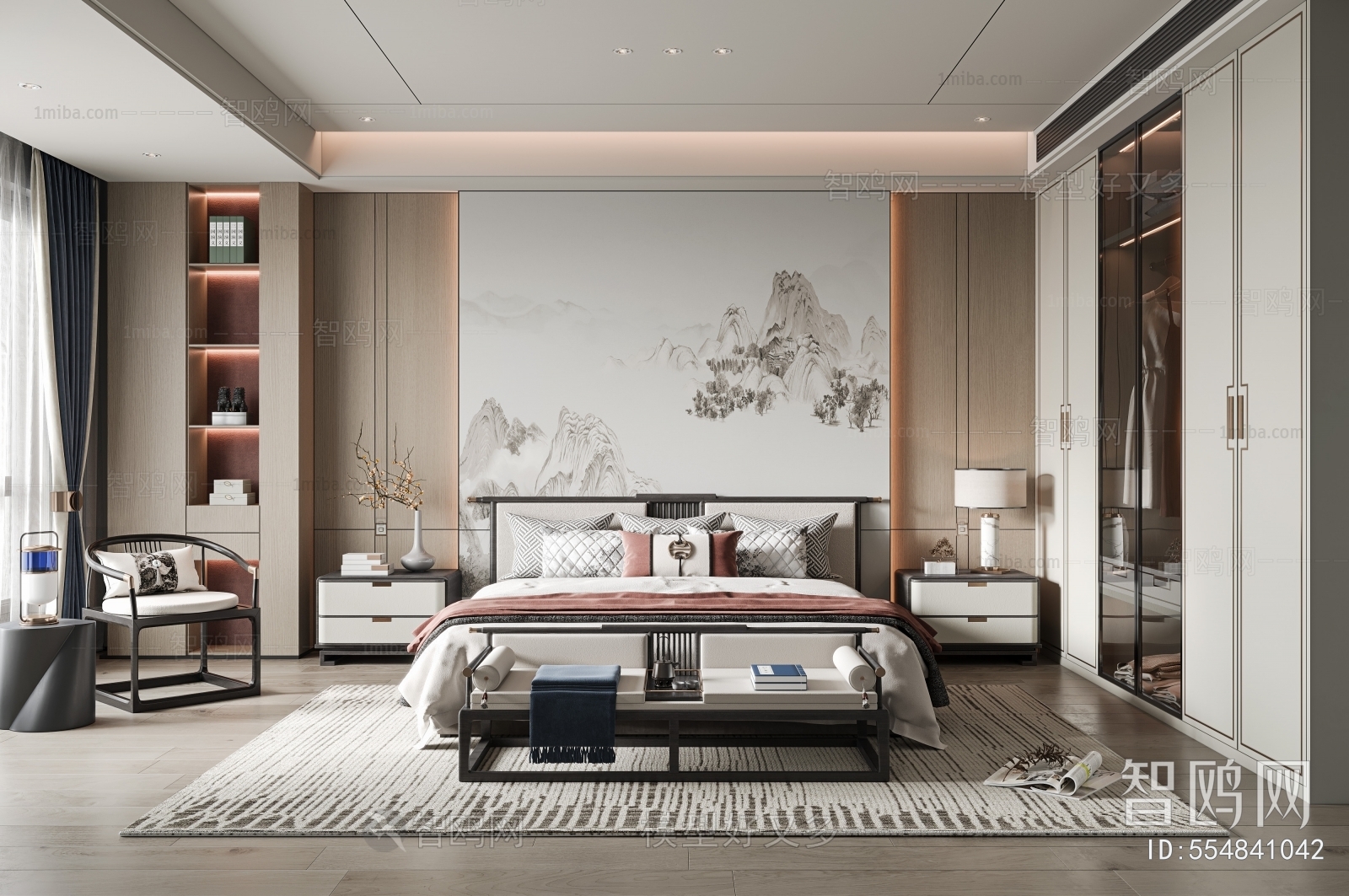 New Chinese Style Bedroom