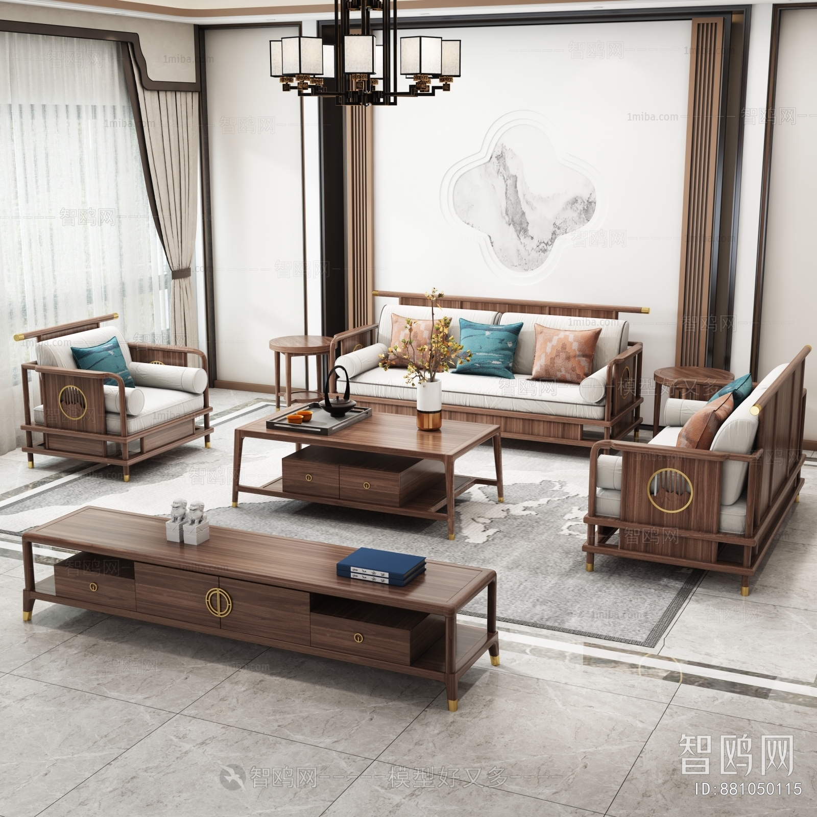 New Chinese Style A Living Room