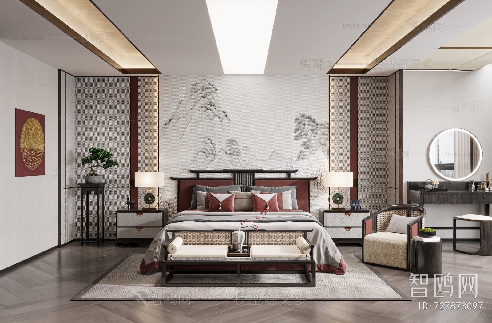 New Chinese Style Bedroom