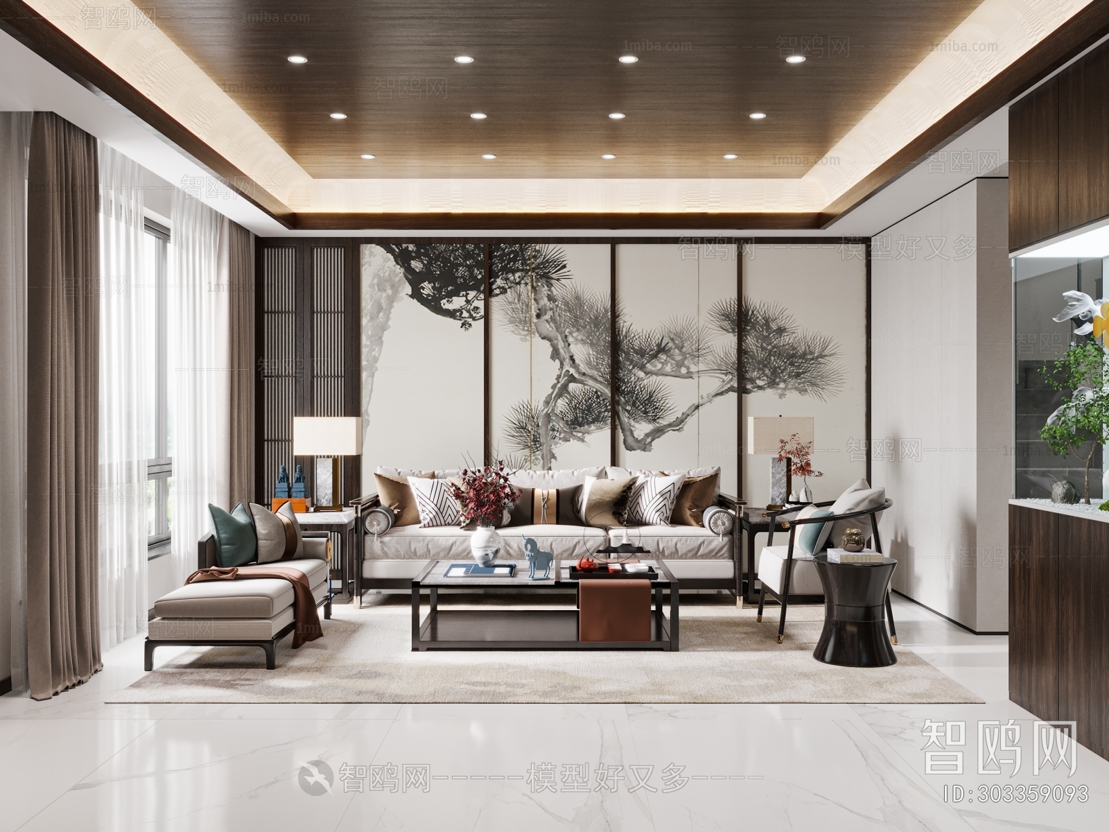 New Chinese Style A Living Room