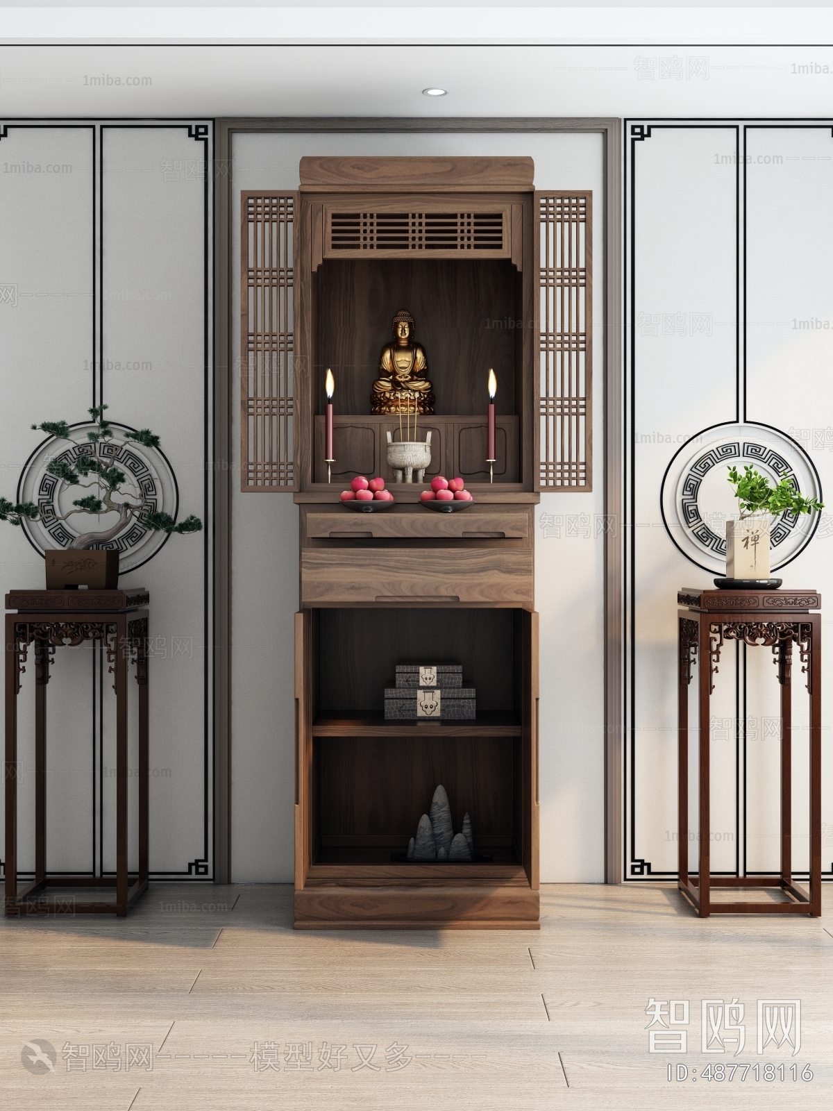 New Chinese Style Entrance Cabinet