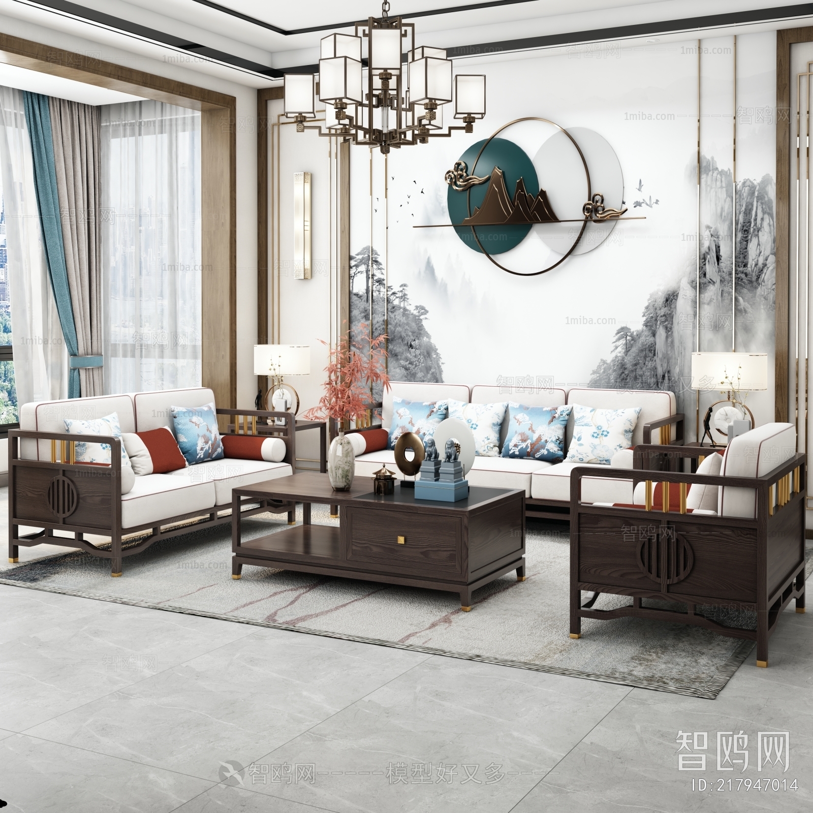 New Chinese Style A Living Room